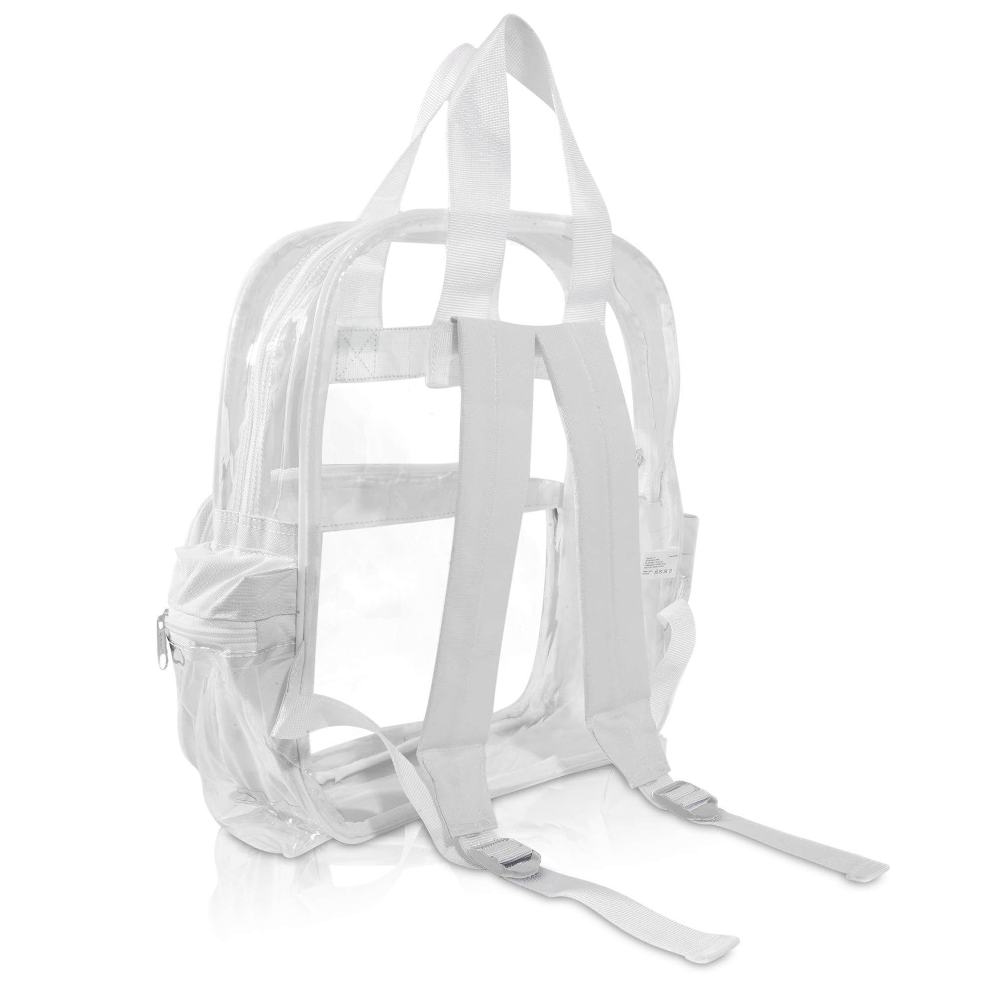 DALIX 50-Pack Clear Small Backpacks for School, Work & Travel - Wholesale Bulk Book Bags (White) - Perfect for Students, Teachers & Security Checkpoints