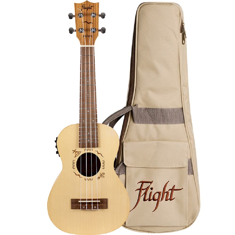 SP/Zeb DUC 525 EQ 4-String Concert Ukulele with EQ - Professional Acoustic Electric Ukulele for Beginners & Adults - Perfect for Travel, Beach, Camping & Live Performances