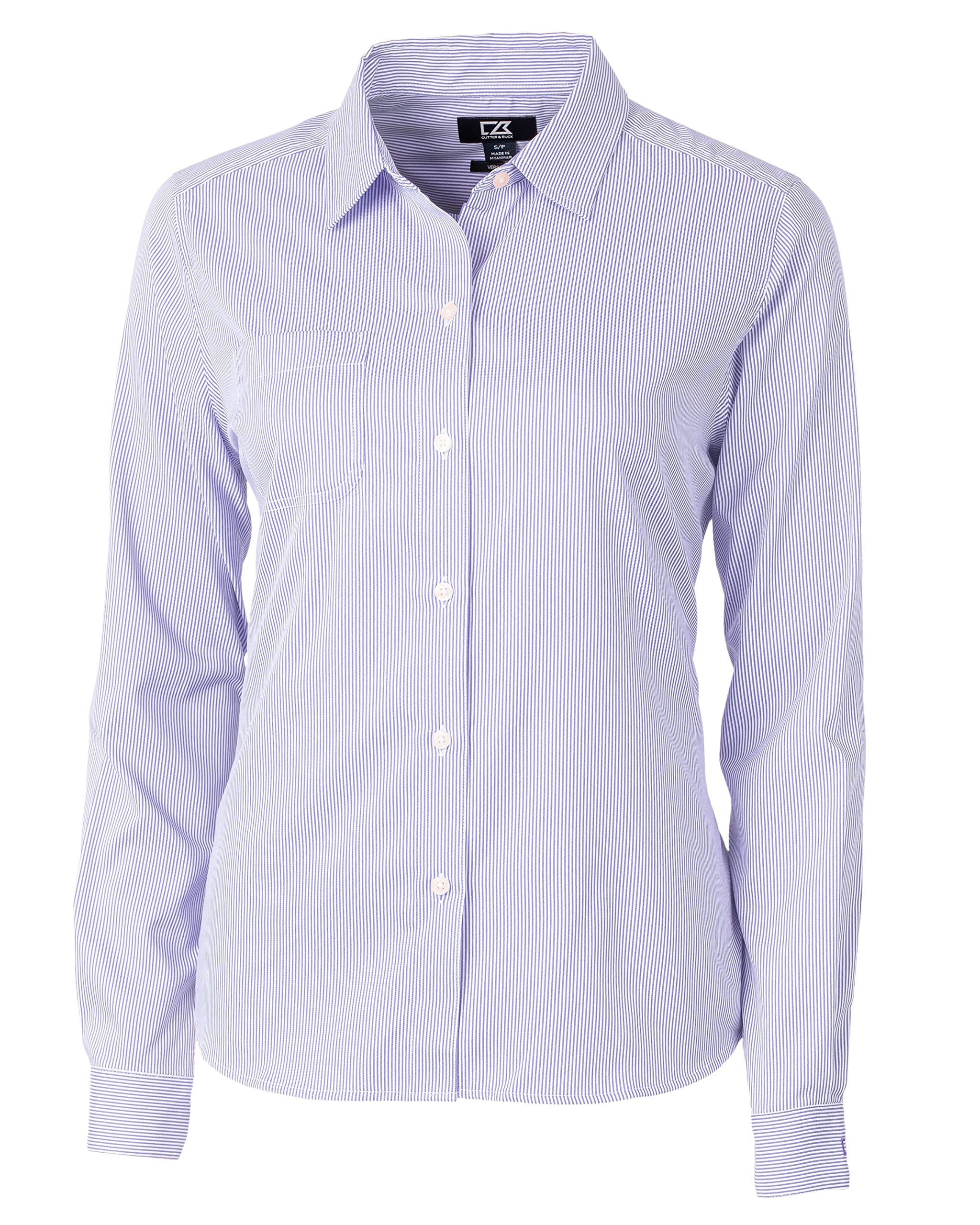 Cutter & Buck Women's Long Sleeve Button-Down Shirt - Comfortable & Stylish Work & Casual Blouse for Office, Travel & Outdoor Activities