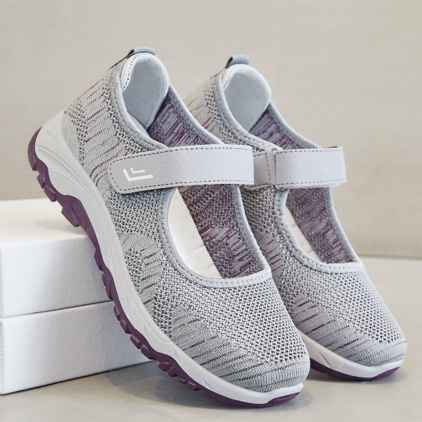 AMDBEL Women's Fashion Sneakers - Lightweight Breathable Comfortable Walking Shoes with Adjustable Buckle & Wide Width Design | Perfect for Casual Wear, Workout & Daily Activities