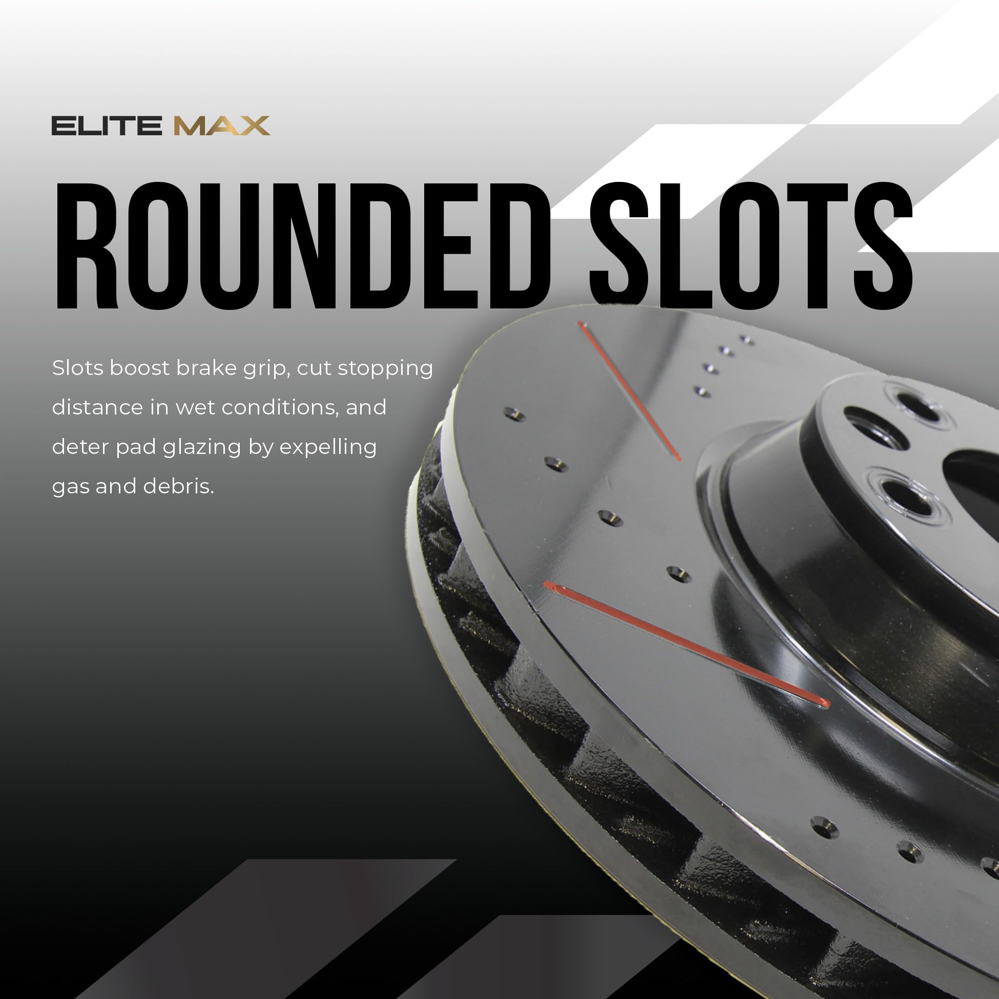 Max Advanced Rear Brake Kit for 2000-2001 Toyota Camry & Solara - Drilled & Slotted Black Coated Rotors with Ceramic Pads | High-Performance Braking for Daily Commutes & Highway Driving