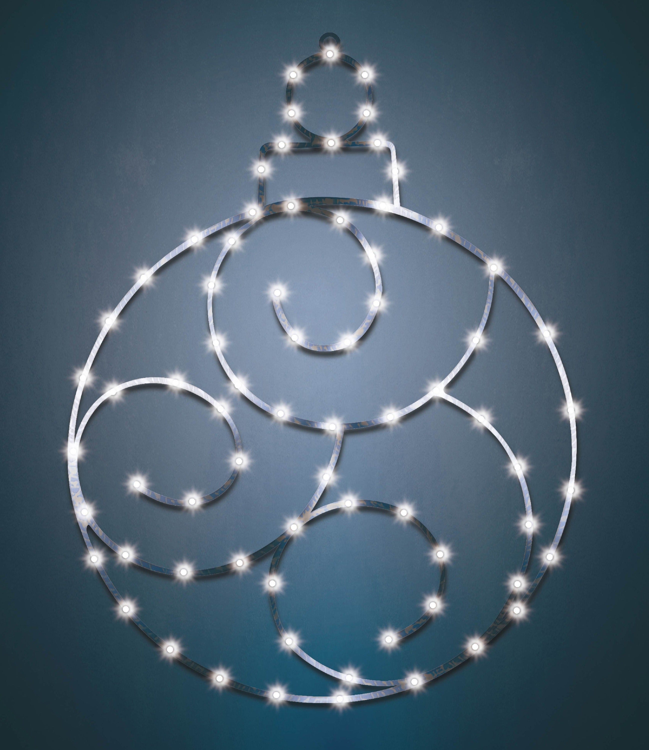 (White) Twinkling Ornament with Pure White Lights