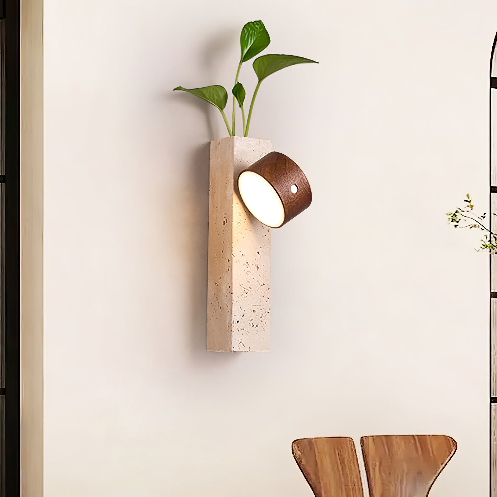Axis Wood Wall Light - Modern Handcrafted Wooden Sconce for Bedroom, Living Room & Hallway - Warm Ambient Lighting for Home Decor