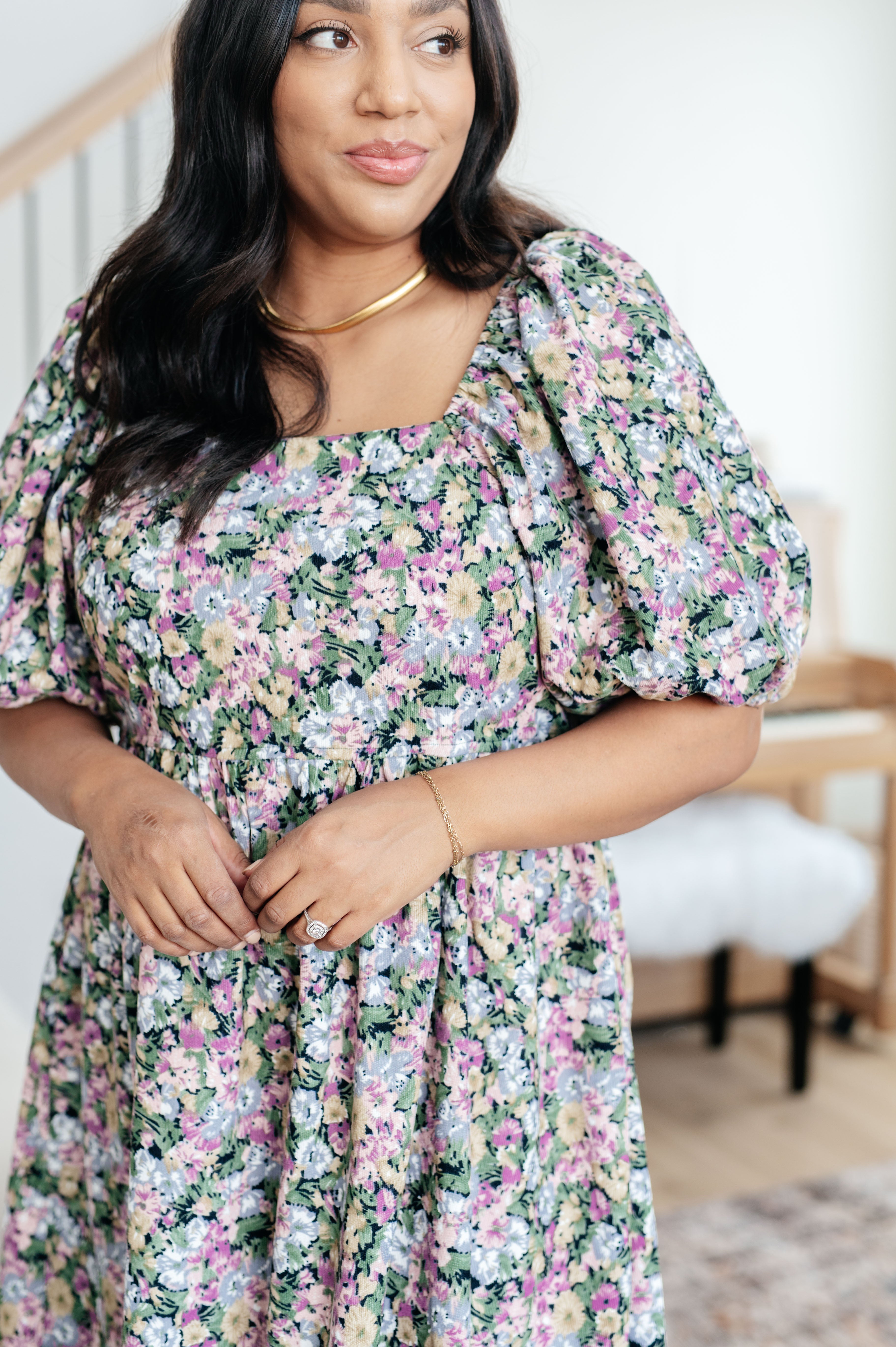 Elegant Floral Print Dress for Women - Perfect for Summer, Weddings & Casual Outings