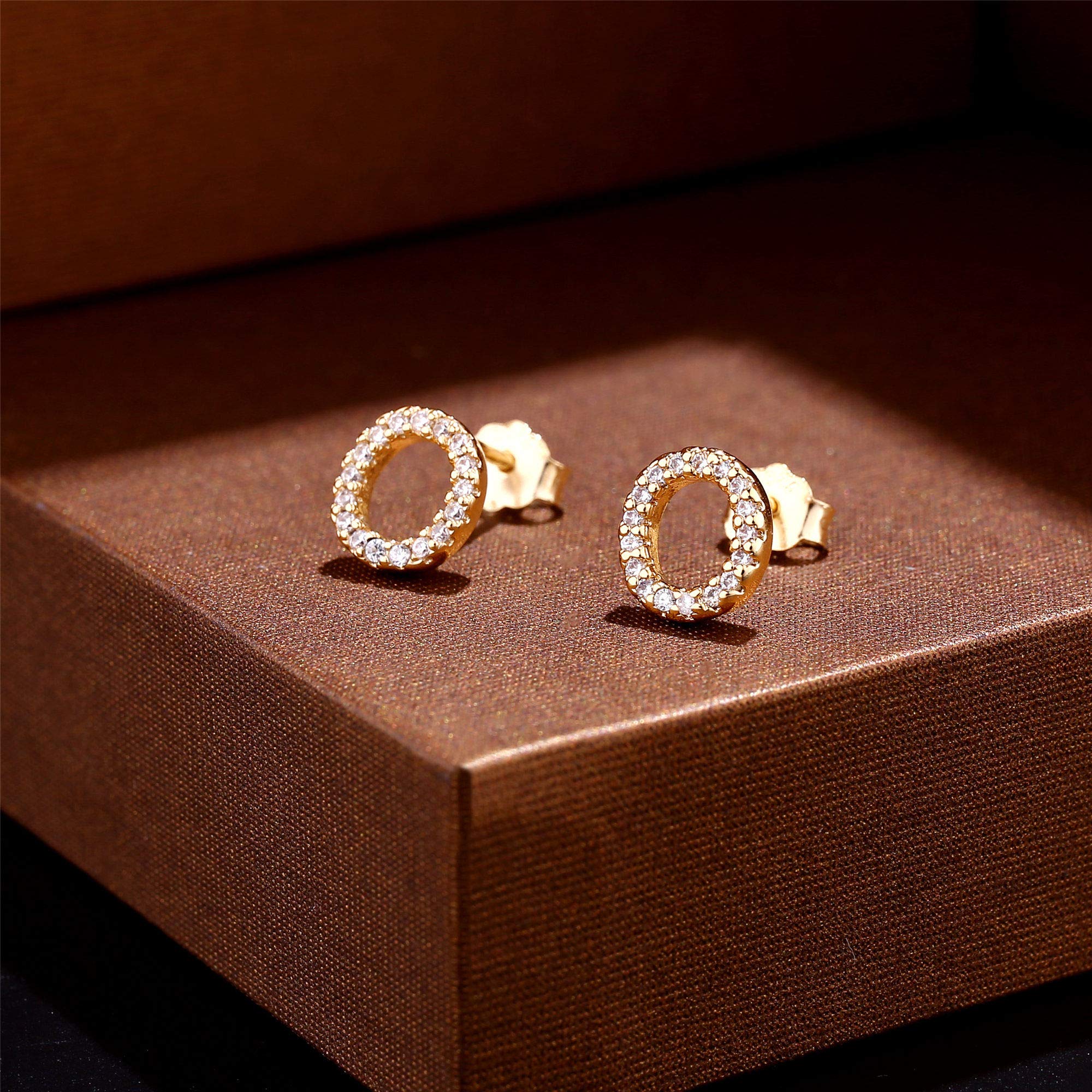 MONOOC Initial Stud Earrings for Women & Girls - Hypoallergenic S925 Sterling Silver Cubic Zirconia Letter Earrings, Perfect Birthday Gift for Her, Kids Jewelry for Everyday Wear & Special Occasions