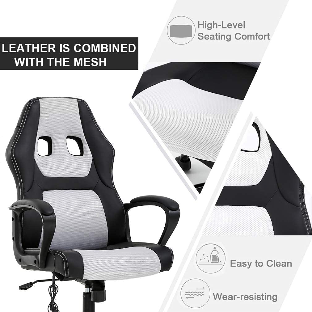 Premium Racing Style Gaming Chair - Ergonomic Office Chair with Adjustable Lumbar Support & Headrest - High Back PU Leather Computer Desk Chair for Home, Office & Gaming Setup - Perfect for Esports, Streaming & Long Work Sessions
