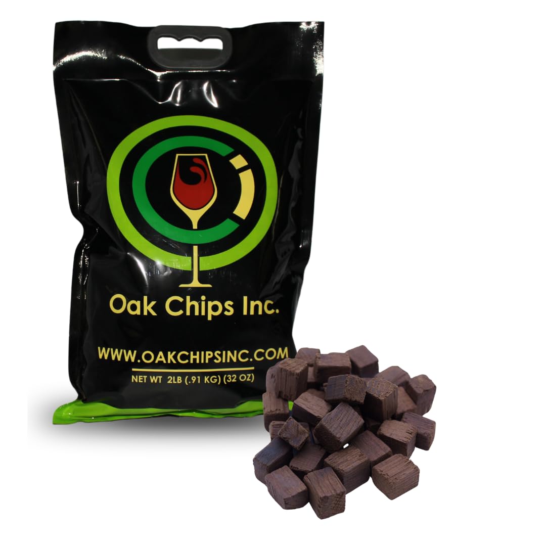 Premium American Oak Cubes for Brewing & Aging - Heavy Toast 2 lbs - Enhance Wine, Whiskey, Beer Flavor - Perfect for Home Brewing, Barrel Alternatives & Craft Cocktails