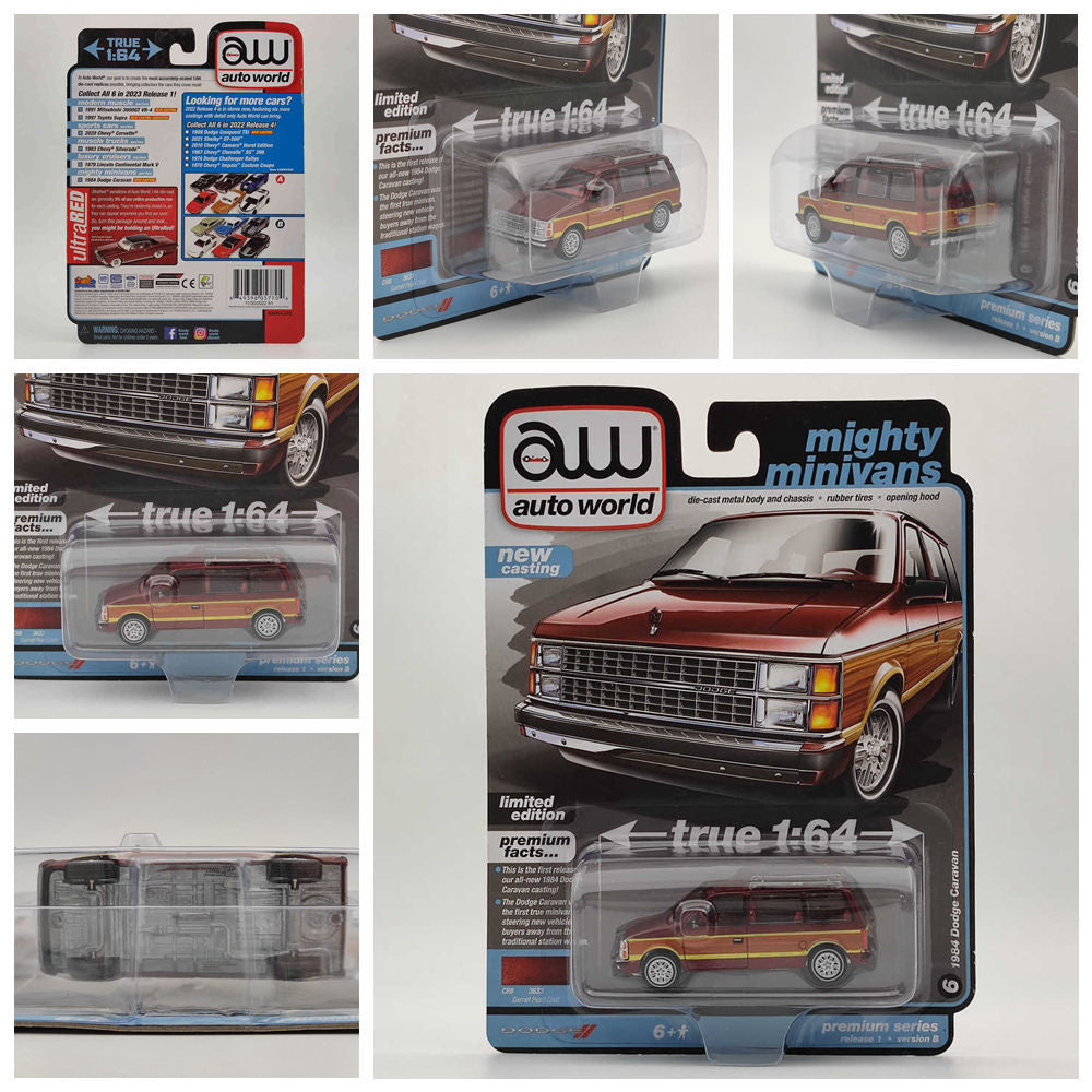 1/64 Scale Diecast Model Cars - Toyota Supra, Dodge Caravan, Mitsubishi 3000GT, Chevy Camaro & Lincoln Continental - Auto World Collectible Toy Vehicles for Display, Gifts & Car Enthusiasts