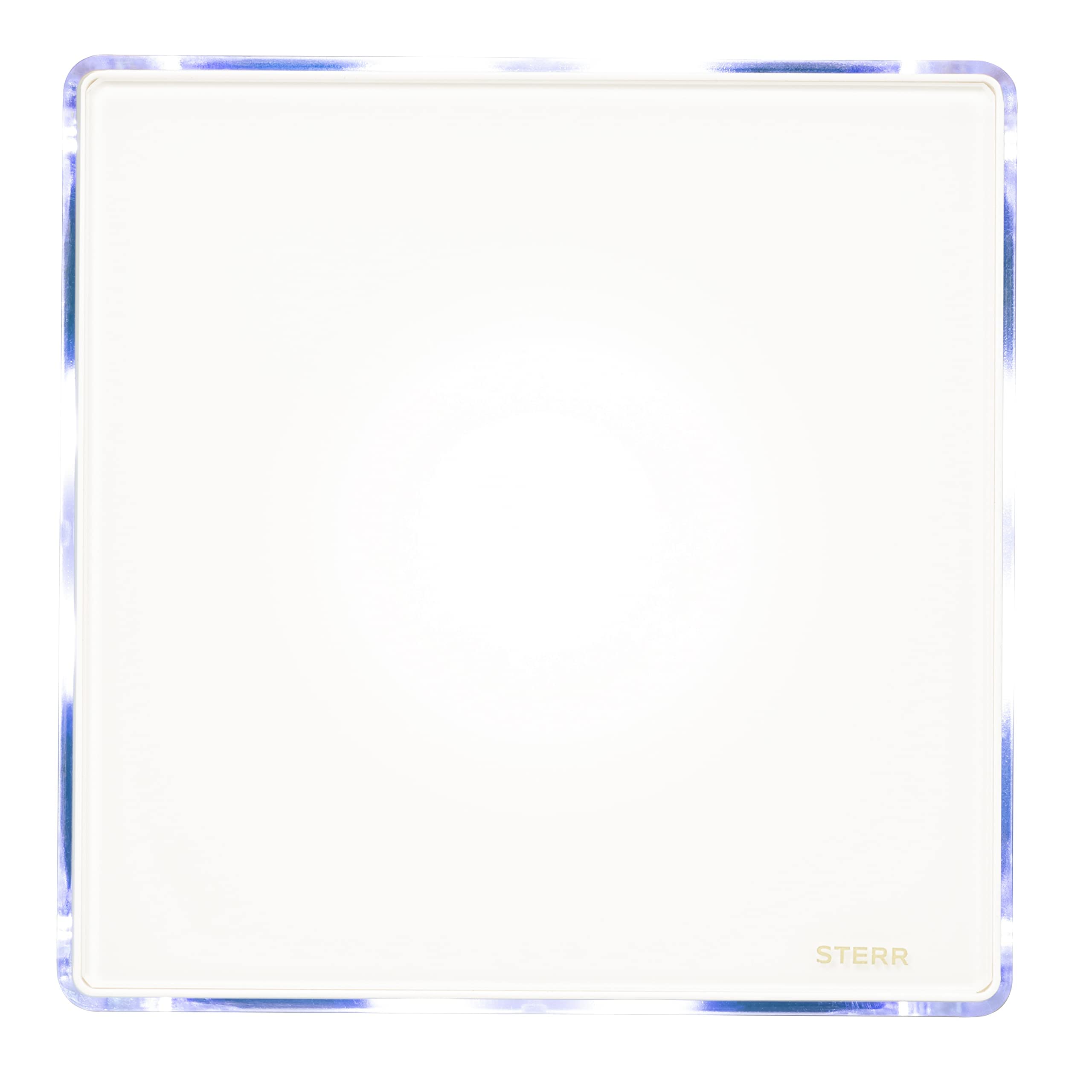 STERR White Bathroom Exhaust Fan 100mm with LED & Timer - Modern Glass Front Design - Quiet Bathroom Ventilation Fan - 10W Energy Efficient - Perfect for Bathrooms, Kitchens, and Small Spaces