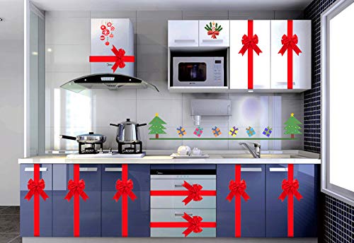 Topwon Large Christmas Ribbon Bows - 4 Pack Red Holiday Decor for Christmas Party, Door, Kitchen Cabinet & Gift Wrapping - Festive Home & Party Decoration