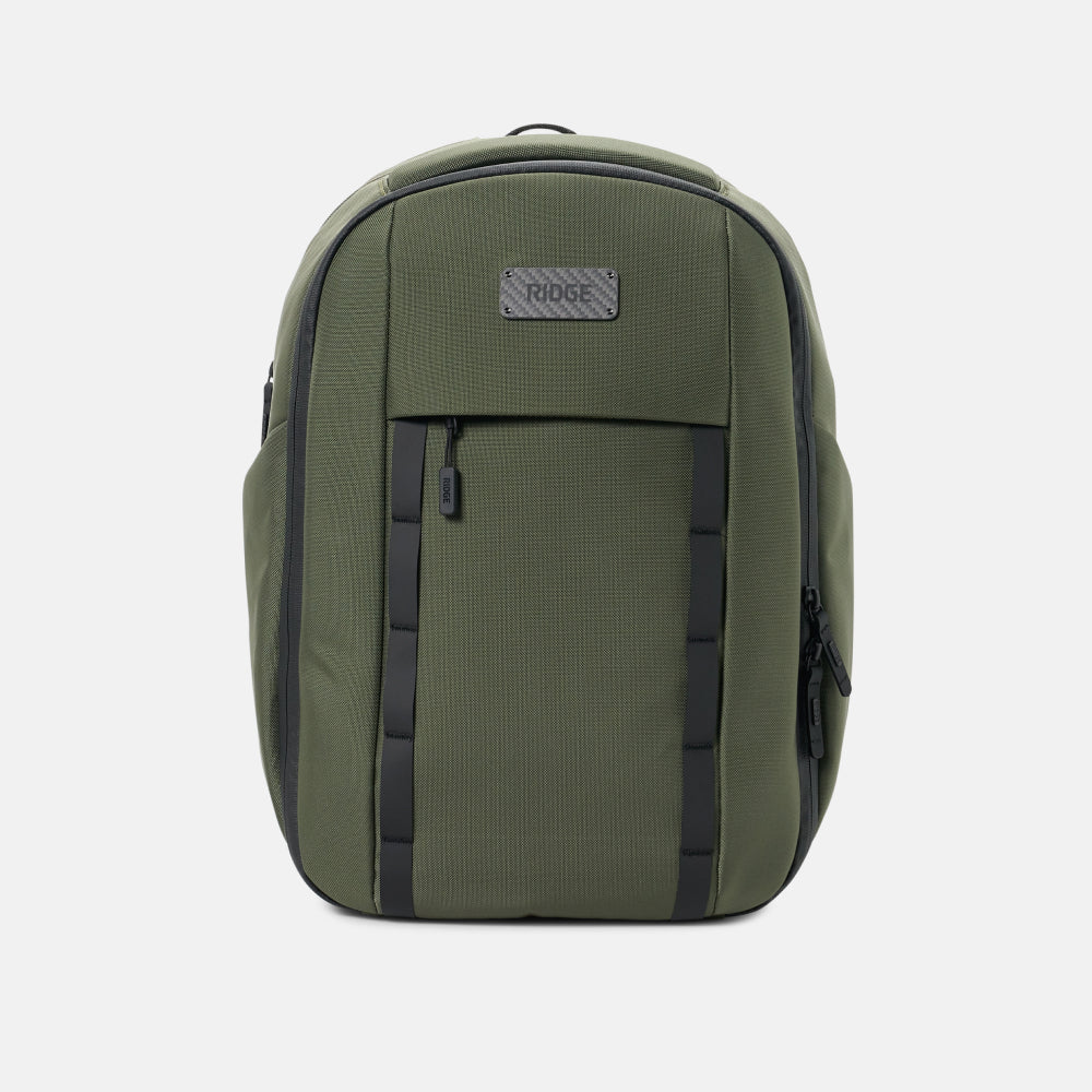 Commuter Backpack Pro - Waterproof Laptop Backpack with USB Charging Port, 15.6 Inch Business Travel Backpack for Men & Women - Matte Olive - Perfect for Office, School, and Daily Commute