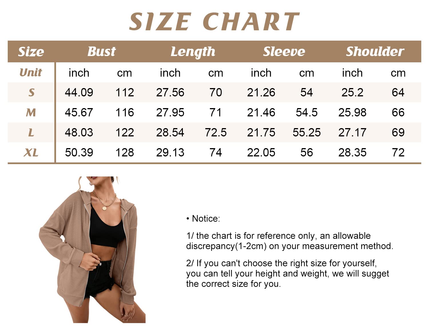 Women's Waffle Knit Long Sleeve Zip Up Hooded Sweatshirt with Pockets - Cozy Casual Pullover for Fall & Winter | Perfect for Lounging, Running Errands and Outdoor Activities