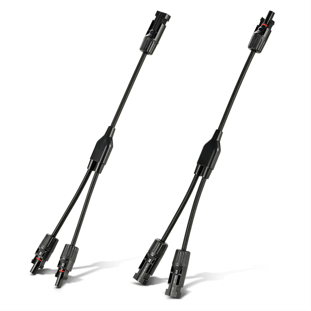 Rich Solar Y Branch Parallel Adapters 2 to 1 - Solar Panel Connectors for RV, Boat & Off-Grid Power Systems