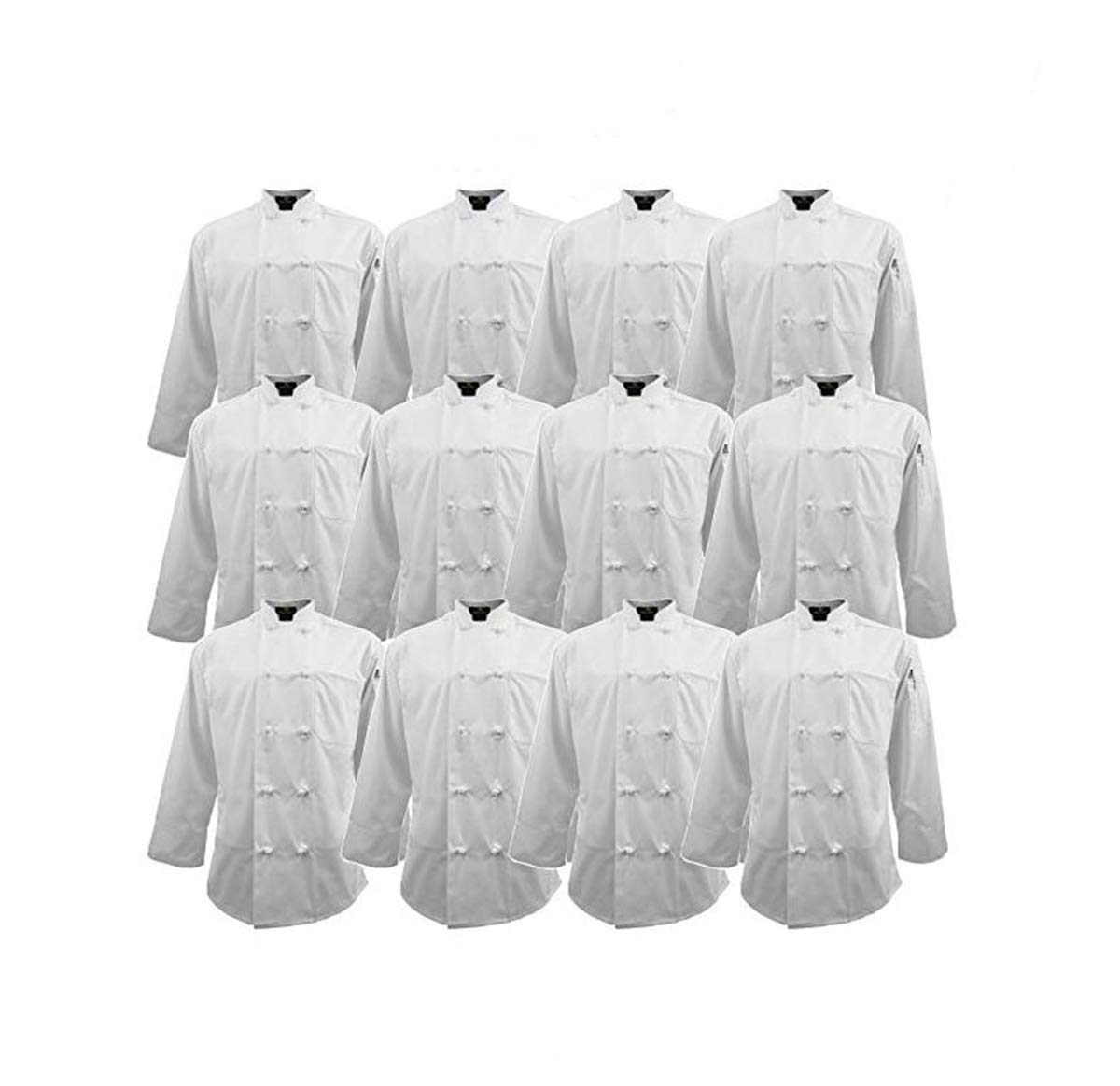 Premium Natural Cotton Chef Coat with Knot Buttons - Professional Kitchen Uniform for Chefs & Cooks - Multi-Pack Options in White - Ideal for Restaurants, Catering & Culinary Schools