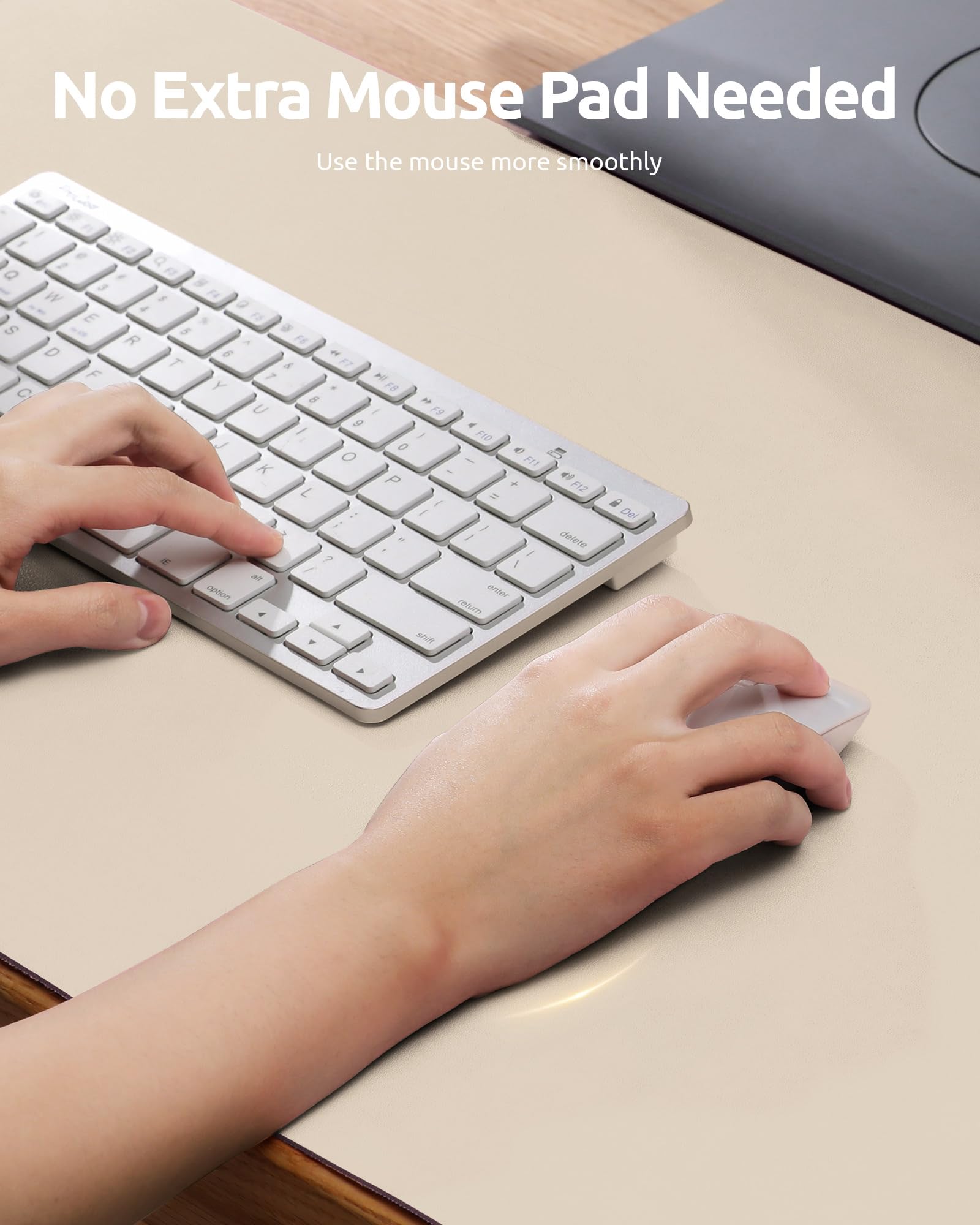 YSAGi Premium PU Leather Desk Pad Protector - Non-Slip Large Mouse Pad & Office Desk Mat (23.6