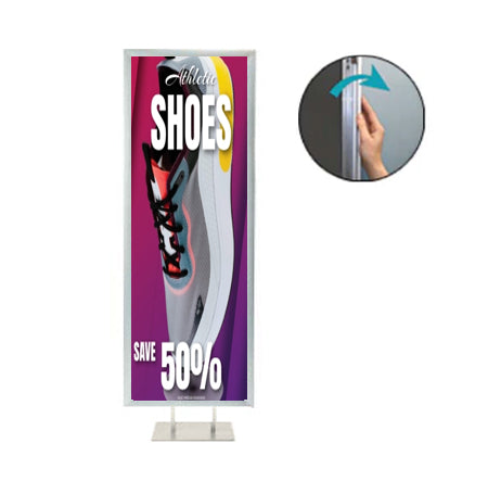 30x36 Double Pole Floor Stand Sign Holder with 1 1/4