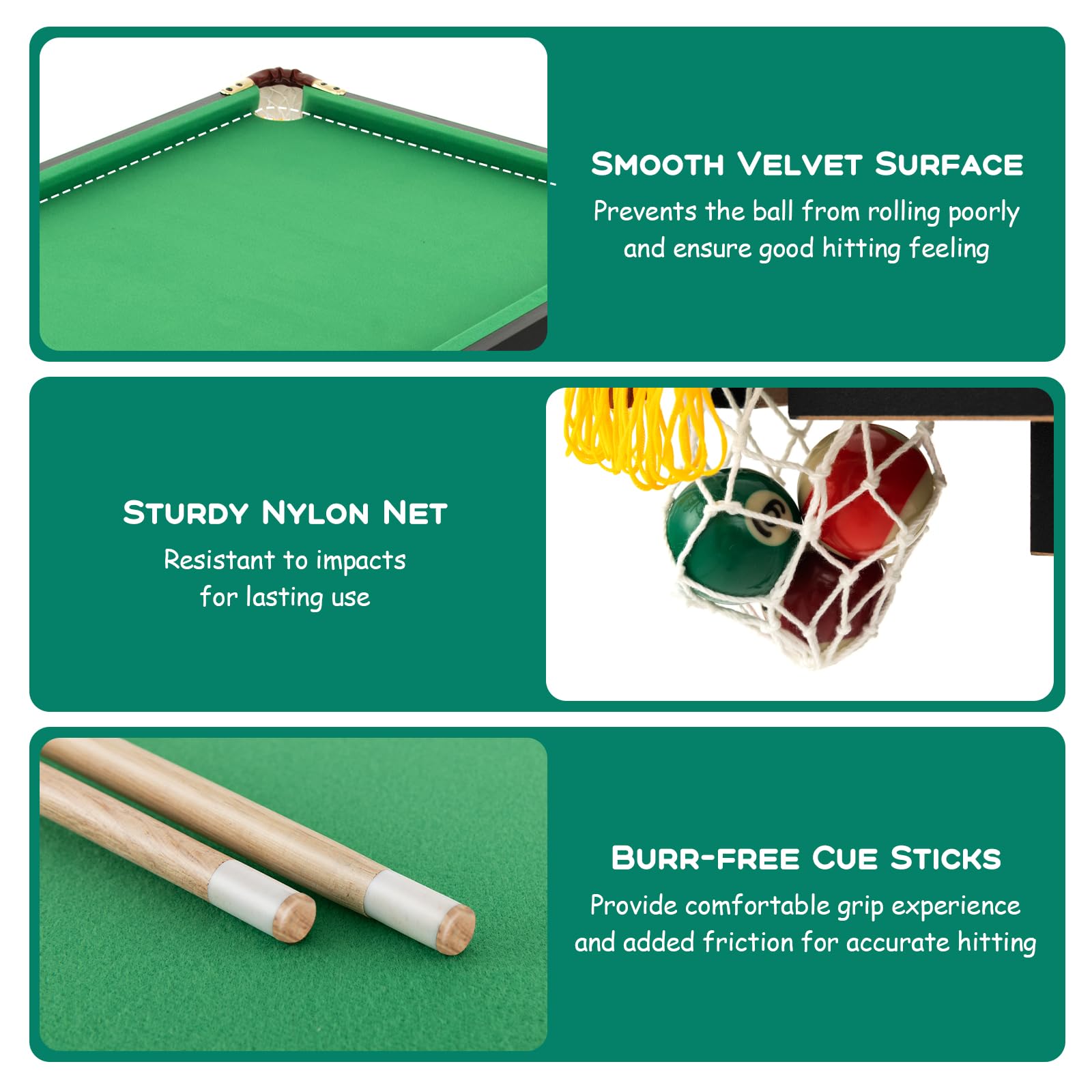 Premium Folding Billiard Table - Engineered Wood Snooker Pool Table for Home & Game Room - Compact Space-Saving Design for Indoor Entertainment