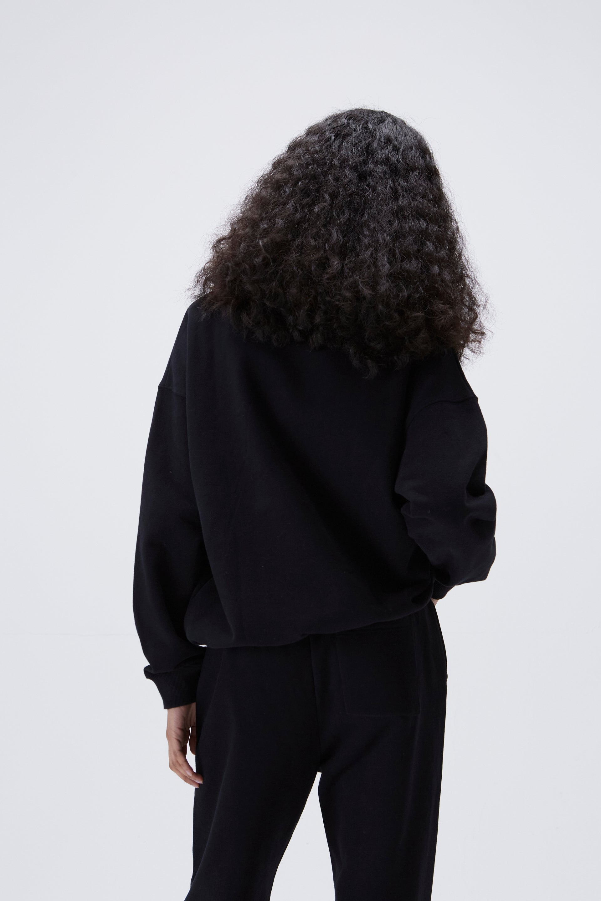 AS Oversized Sweatshirt for Women - Soft Black Pullover Hoodie | Cozy Lounge Wear for Casual Outfits, Home Relaxing & Street Style Fashion