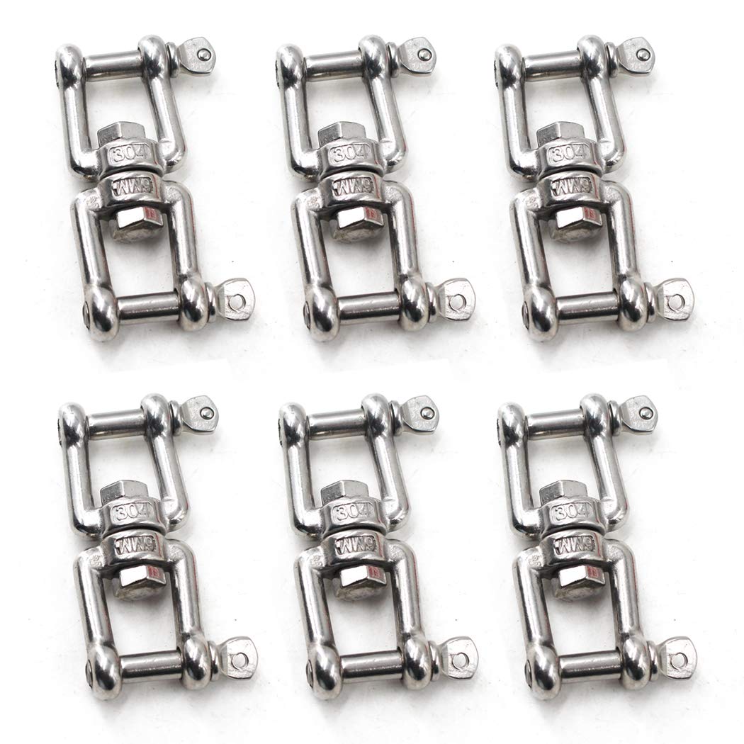 304 Stainless Steel Swivel Double Shackle - Marine Grade Boat Anchor Chain Connector for Sailboats, Yachts & Fishing Boats - Corrosion Resistant & Durable