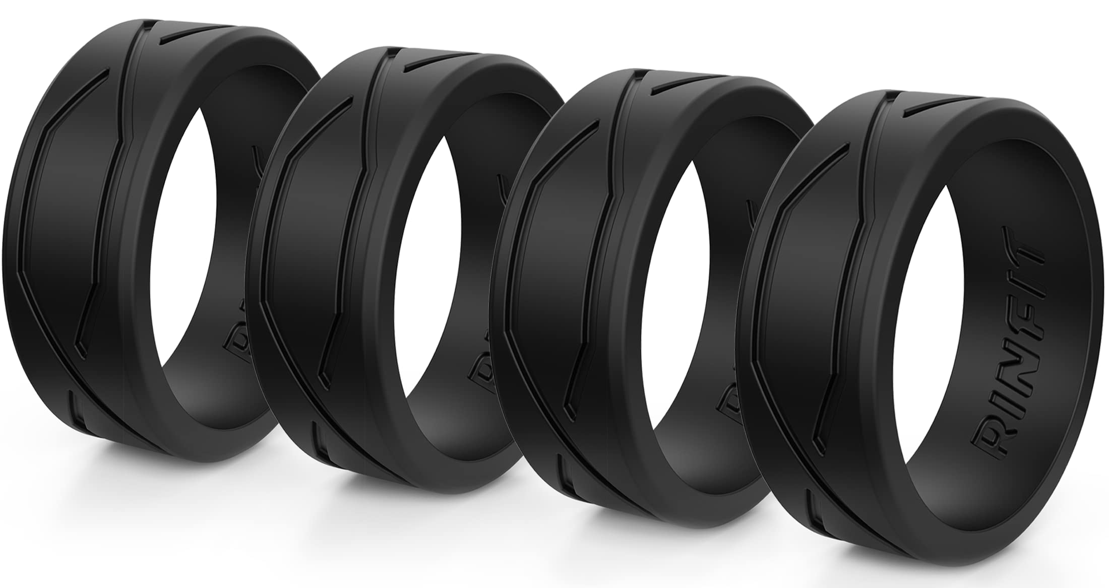 Rinfit Silicone Wedding Bands for Women & Men - Patented Design Comfortable Rubber Rings - 4Love Collection - Perfect for Sports, Yoga, Gym Workouts, Swimming and Outdoor Activities
