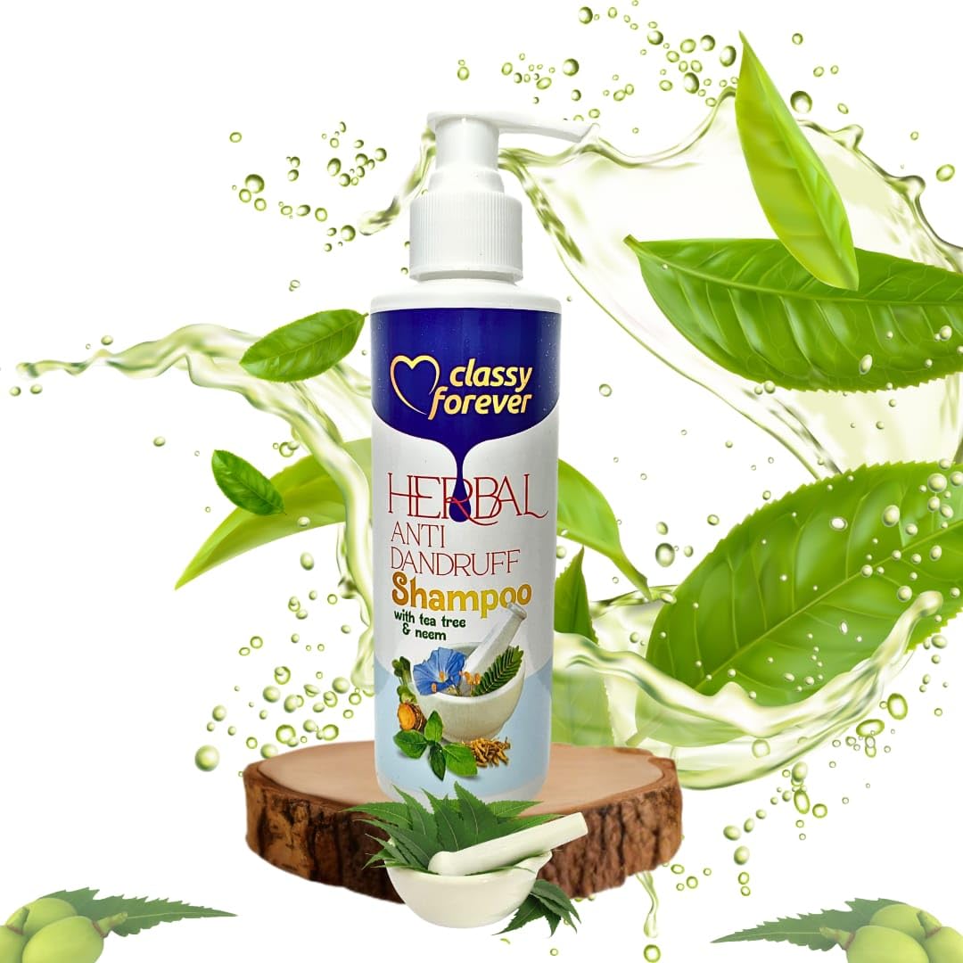 Classy Forever Herbal Anti-Dandruff Shampoo for Women & Men - Natural Scalp Care Treatment for Dry, Itchy Hair - Perfect for Daily Use at Home & Salon