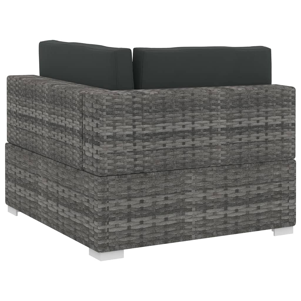 4-Piece Gray Poly Rattan Outdoor Patio Furniture Set with Cushions - Wicker Conversation Sofa & Chairs for Garden, Poolside, Balcony, Backyard, Porch (Indoor/Outdoor Use) - Perfect for Relaxing, Entertaining & Outdoor Gatherings