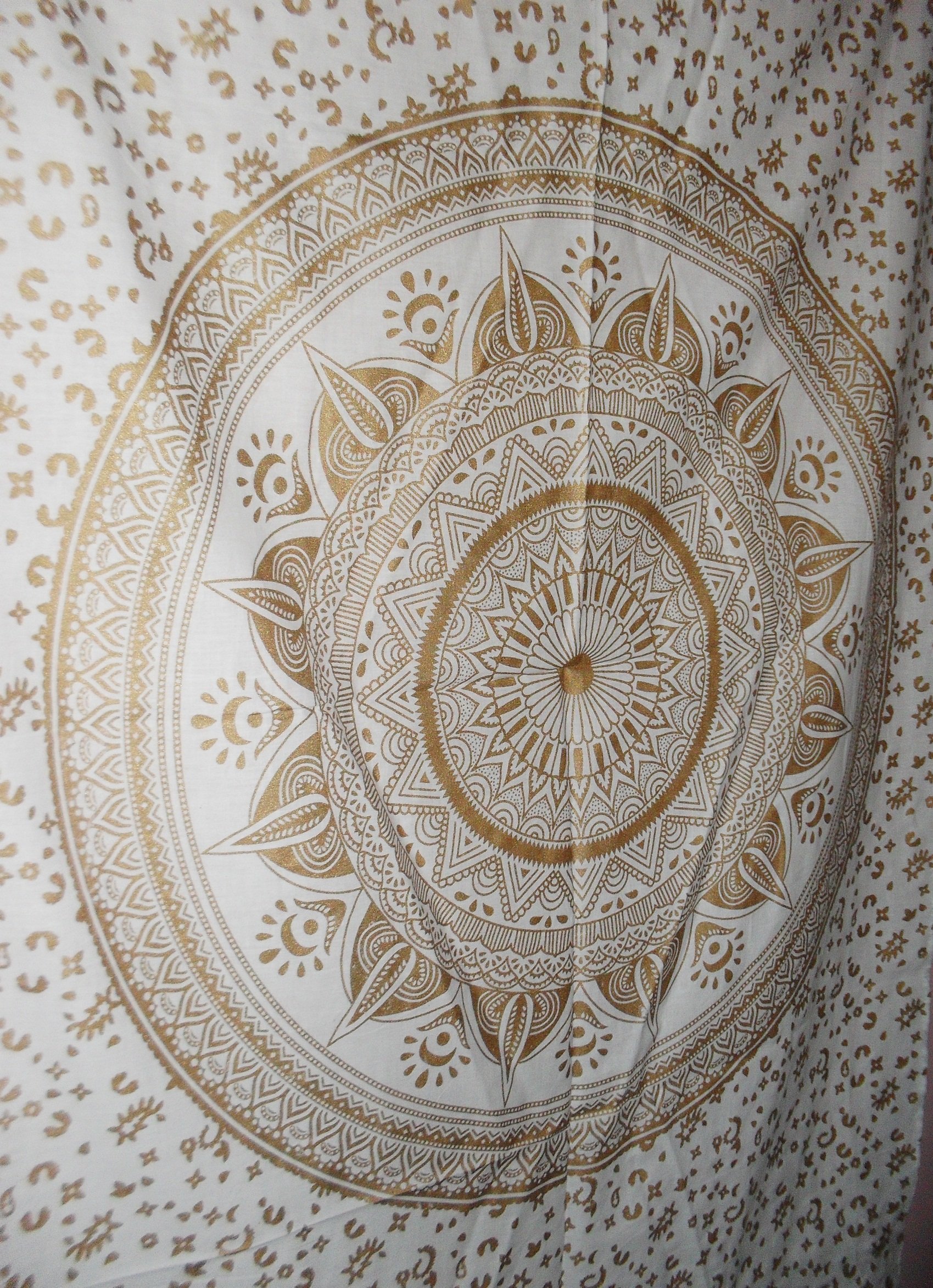 Mandala Golden Ombre Wall Decor | Indian Wall Sticker | Bohemian Tapestry | 30x40 Inch Boho Wall Art for Home & Dorm | Meditation Room Decor | Yoga Studio & Bedroom Aesthetic