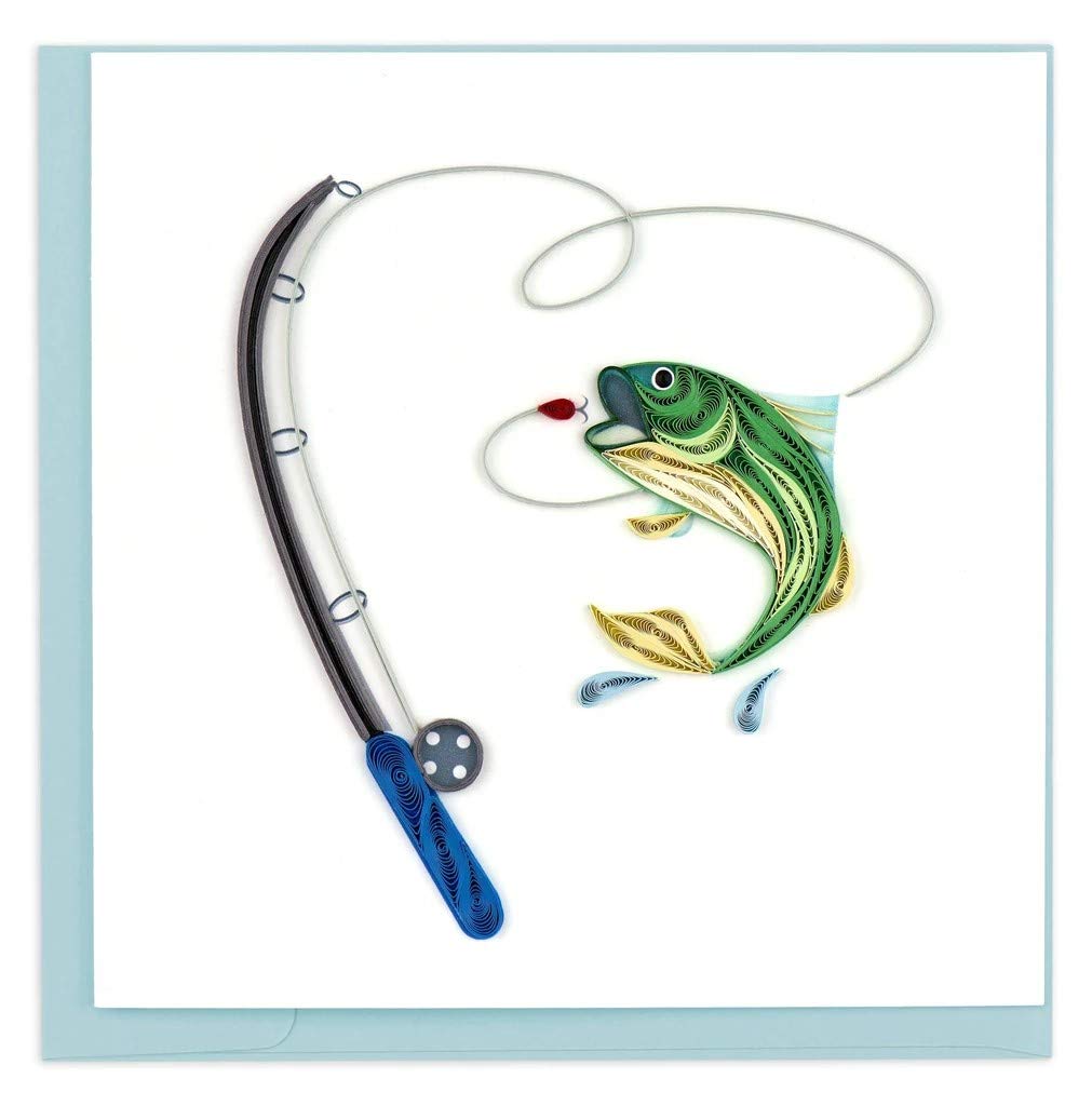 Quilling Card 3D Handmade Greeting Card - Gone Fishing - Perfect for Birthday, Anniversary & Father's Day Gifts