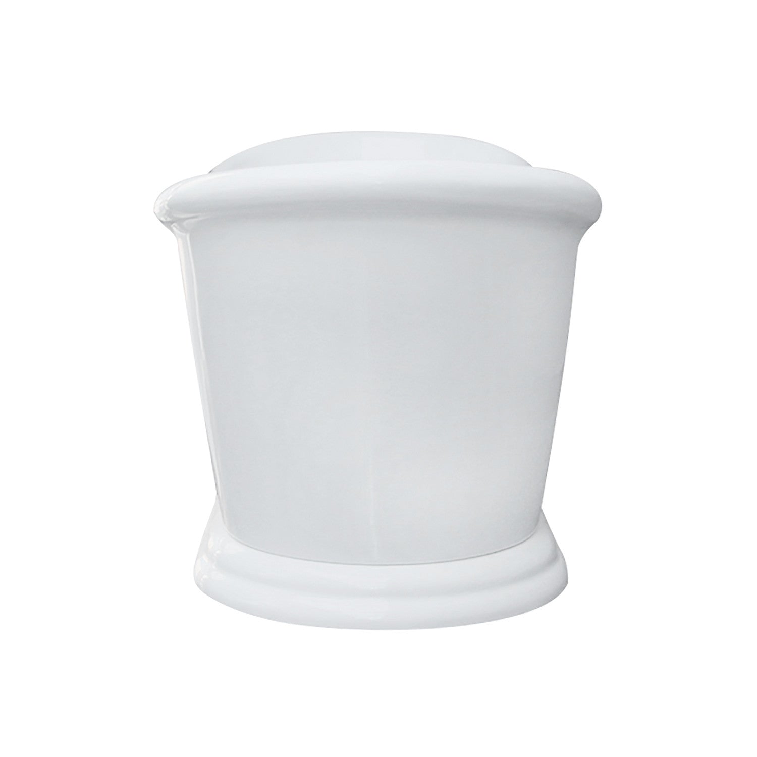 Aqua Eden VTSS672929 67-Inch Glossy White Acrylic Oval Single Slipper Pedestal Bathtub with Drain (No Faucet Holes) - Perfect for Luxury Bathrooms & Spa Retreats