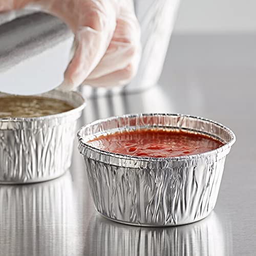 ANGEL’S PEEL LOUNGE 50-Pack 4 oz Disposable Aluminum Foil Baking Cups - Oven-Safe Ramekins for Cupcakes, Tarts, Souffles, Muffins & Creme Brulee - Perfect for Baking, Party Desserts & Food Prep
