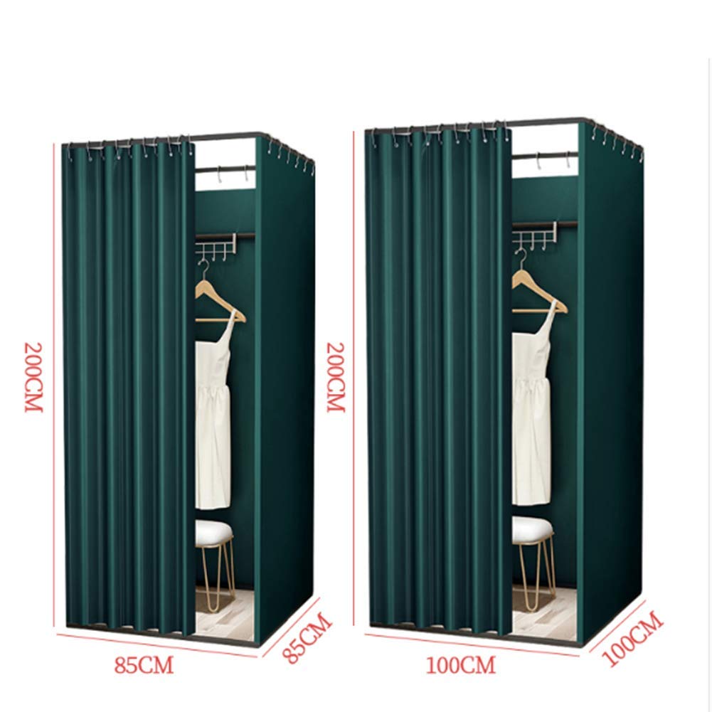 Foldable Black Dressing Room with Metal Frame & Shelf - 100x100x200cm Portable Changing Station for Clothing Stores, Offices & Events | Temporary Fitting Room, Track Display Stand & Locker Room Solution