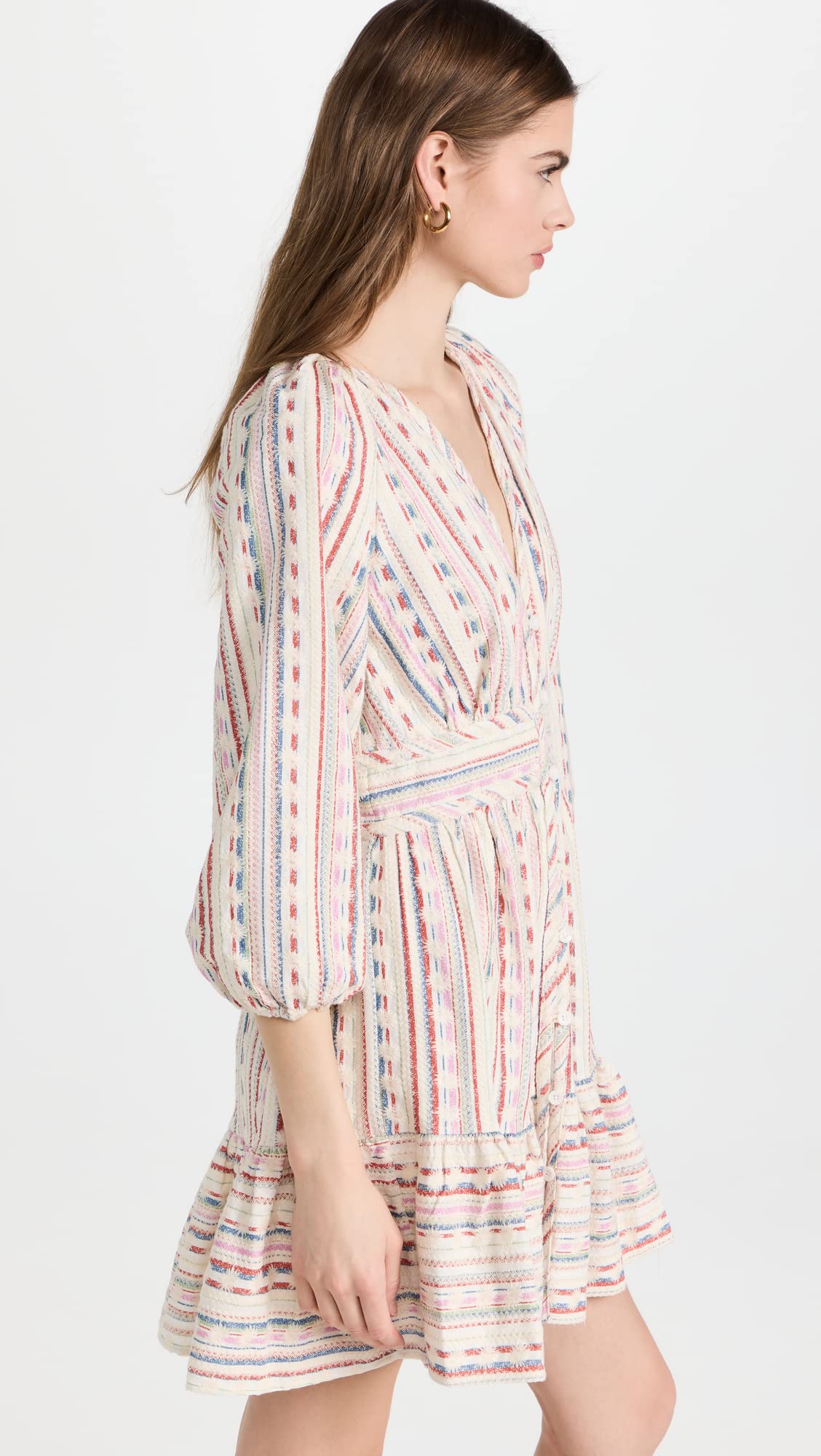 Shoshanna Women's Breeze Linen Stripe Mini Dress - Breathable Summer Dress for Beach, Vacation & Casual Outings