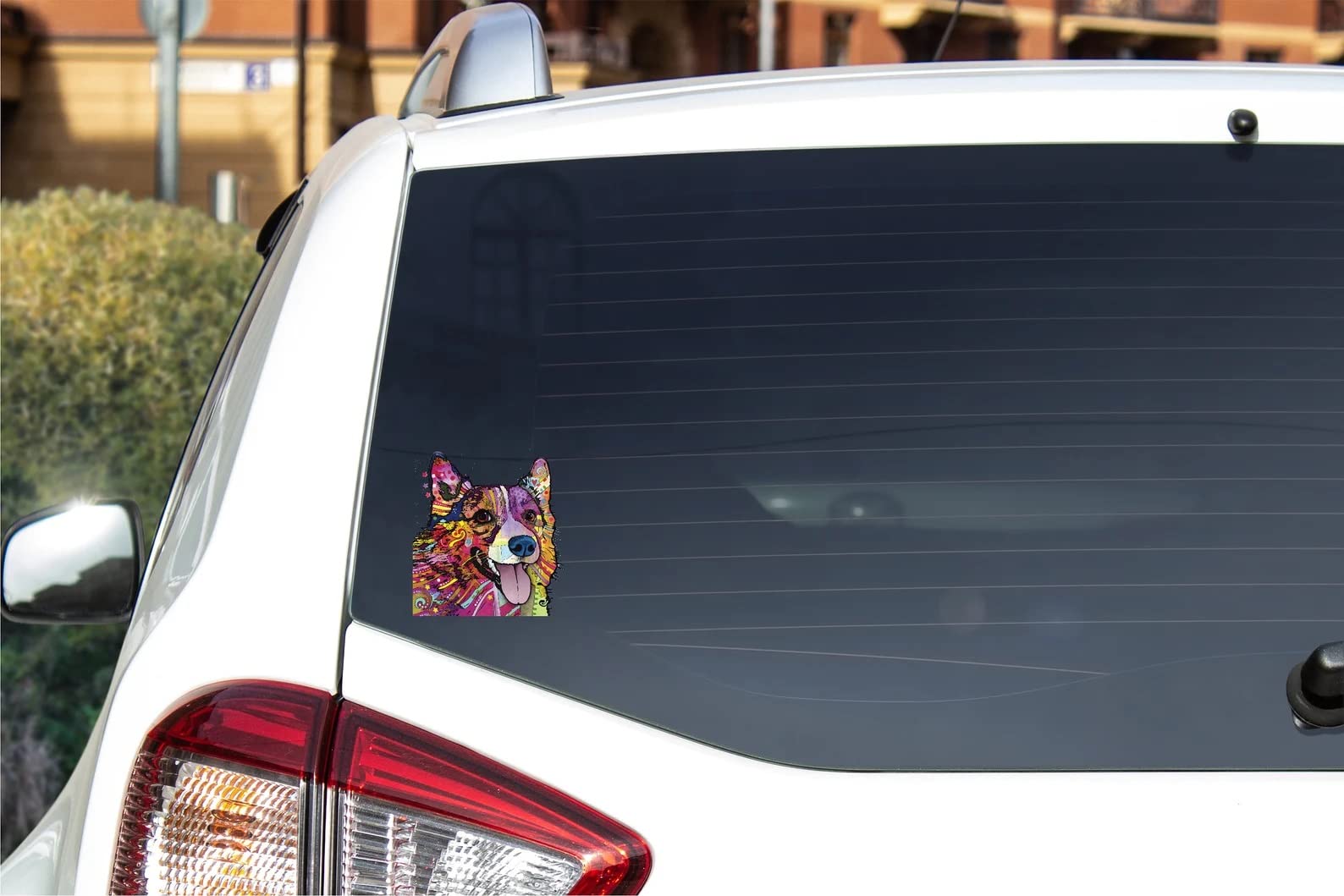 Corgi Bumper Stickers - Dean Russo Artwork - Waterproof Vinyl Decals for Cars, Windows, Laptops & DIY Crafts (2-Pack) - Perfect for Pet Lovers & Car Enthusiasts