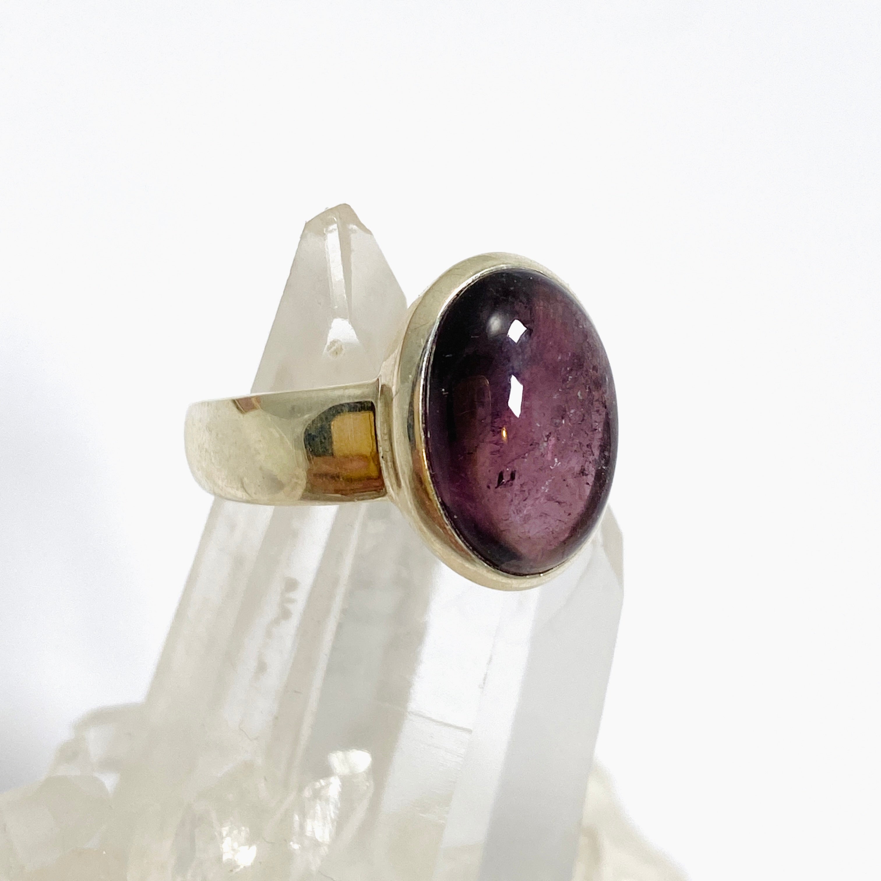 Pink Tourmaline Oval Cabochon Ring Size 9 - Genuine Gemstone Jewelry for Women - Perfect for Engagement, Wedding & Everyday Wear