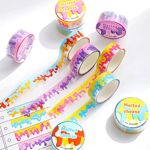 Aromoty 10 Rolls Cow Print Cheese Washi Tape Set - Kawaii Decorative Masking Tape with Release Paper for Scrapbooking, Bullet Journal, Planner Stickers - Perfect for DIY Crafts, Gift Wrapping & Home Decor
