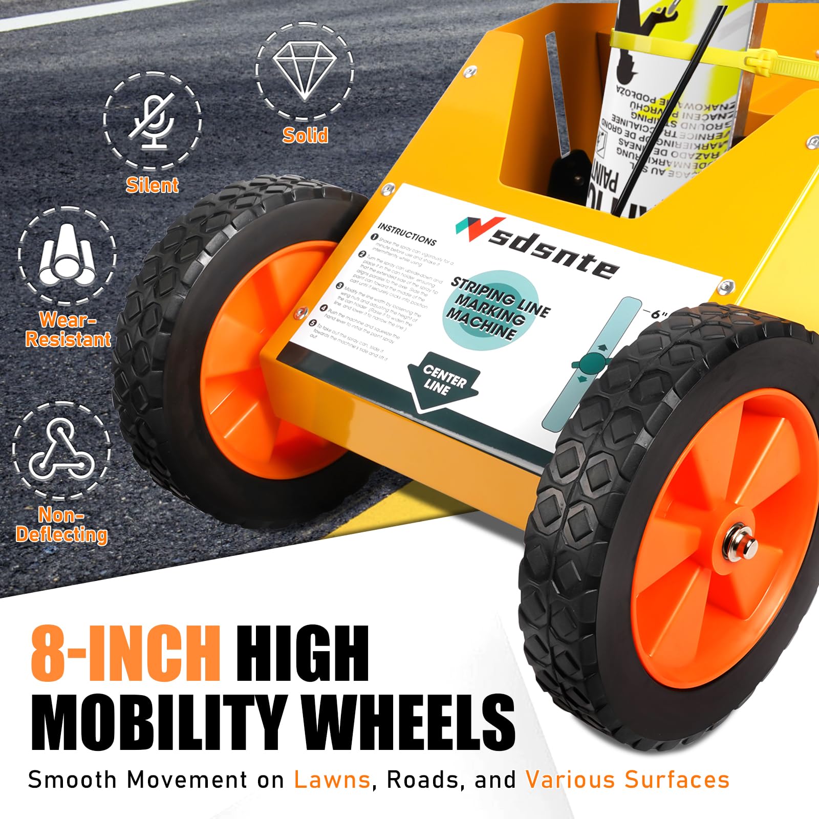 2 in 1 Detachable Parking Lot Striping Machine & Marking Paint Wand - Lightweight Trigger with Precision Control for Fast, Accurate Road & Parking Lot Markings (Pack of 1) - Perfect for Parking Lot Maintenance, Warehouse Floor Marking & Construction Site Layouts