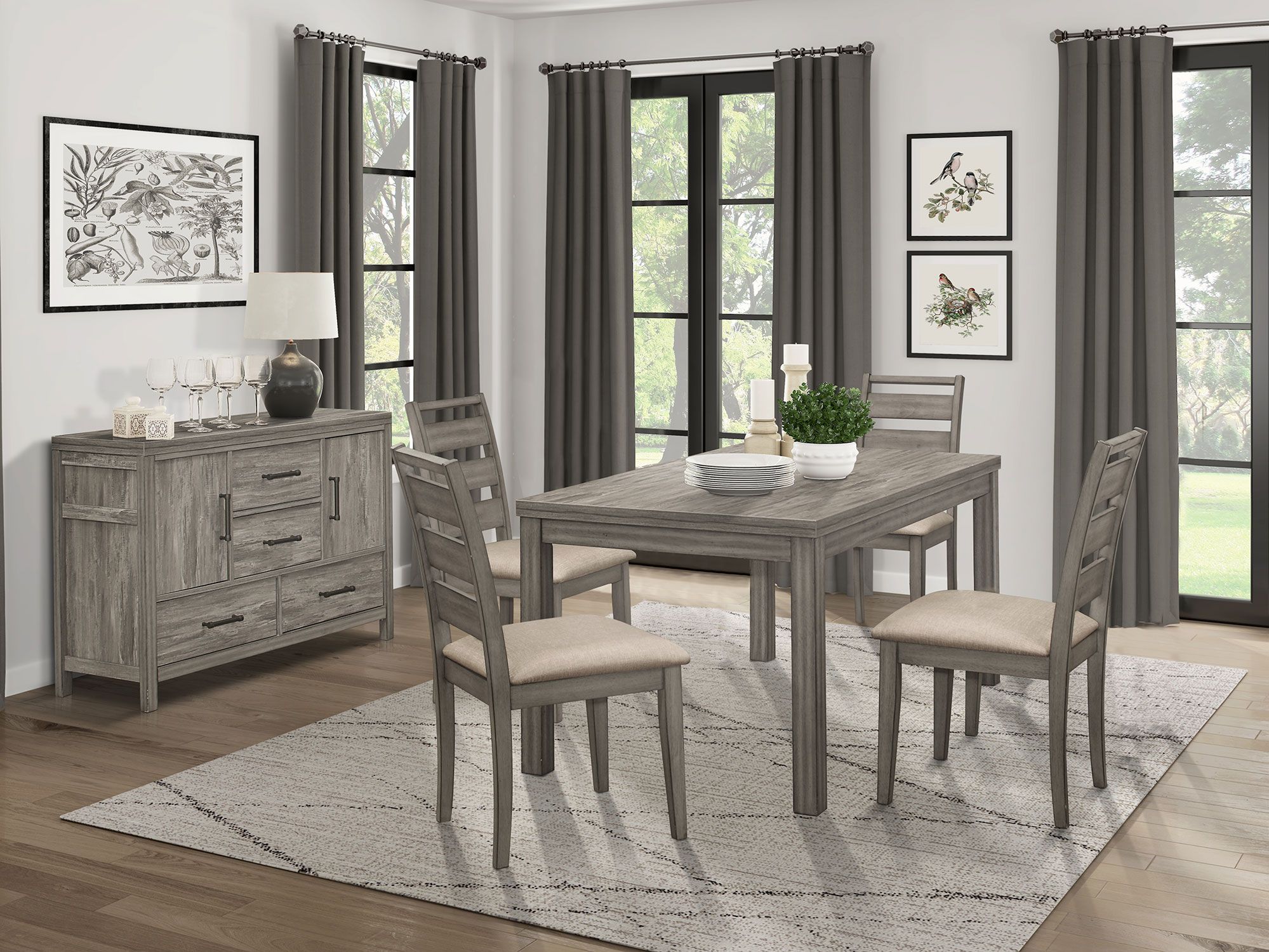 Bainbridge Weathered Grey Dining Chair - Modern Farmhouse Style for Kitchen, Dining Room & Breakfast Nook