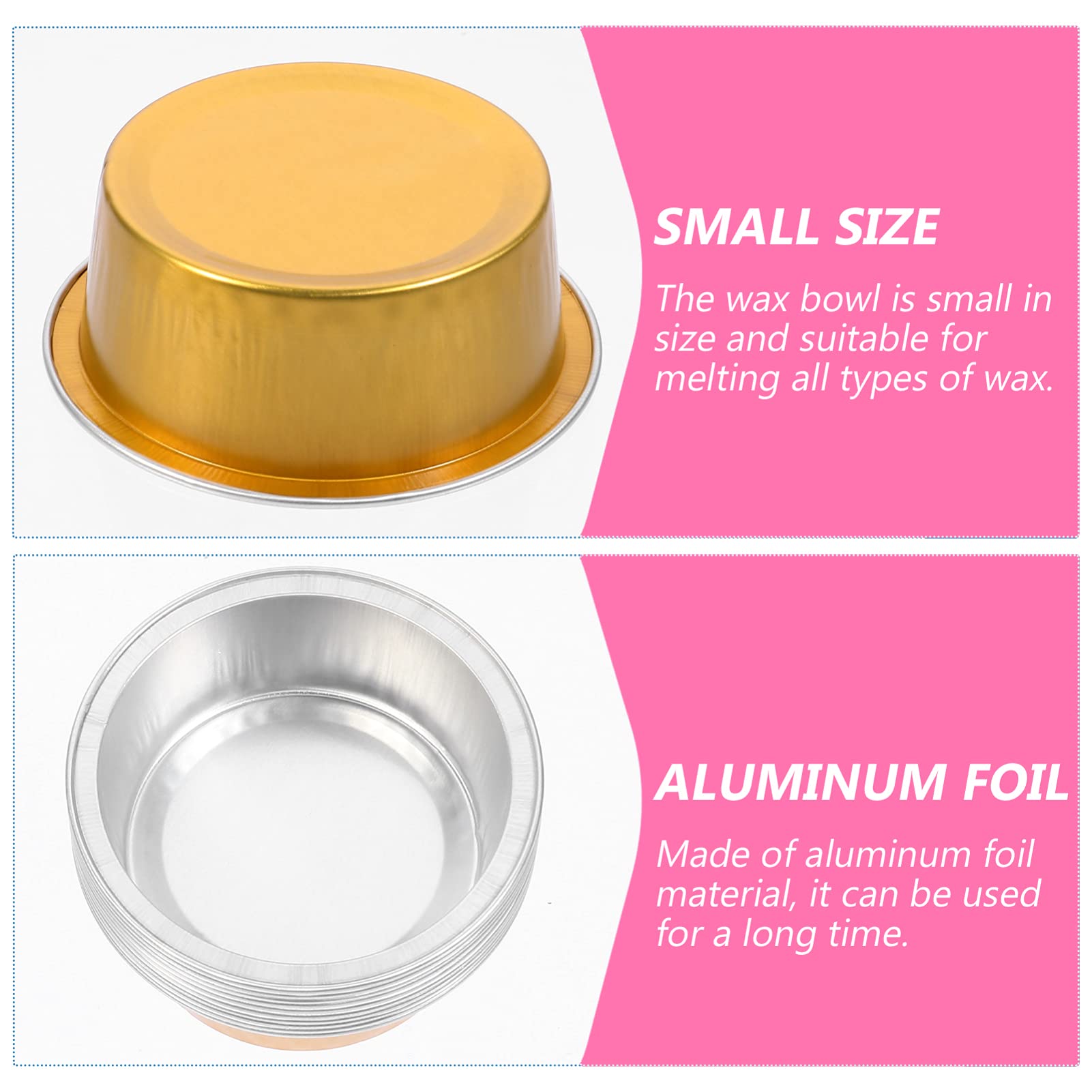 Beaupretty 10 Pack Wax Melting Bowls - Small Aluminum Foil Containers for Hair Removal Waxing, DIY Beauty & Home Waxing Kit - Perfect for Salon, Spa & At-Home Hair Removal Treatments