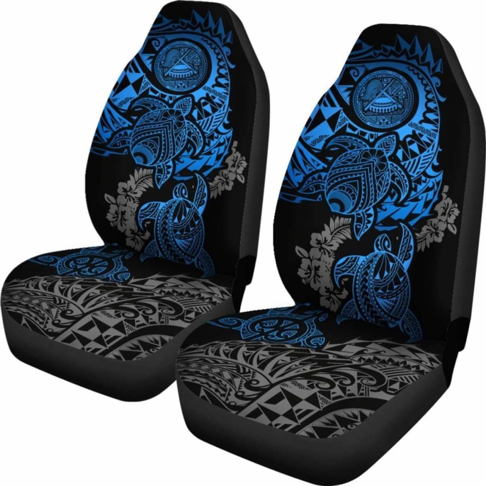 Premium American Samoa Car Seat Covers - Seal Blue, Turtle Gray & Hibiscus Flowing Patterns | Durable & Stylish Protection for Cars, Trucks & SUVs | Perfect for Daily Commute, Road Trips & Tropical-Themed Vehicles