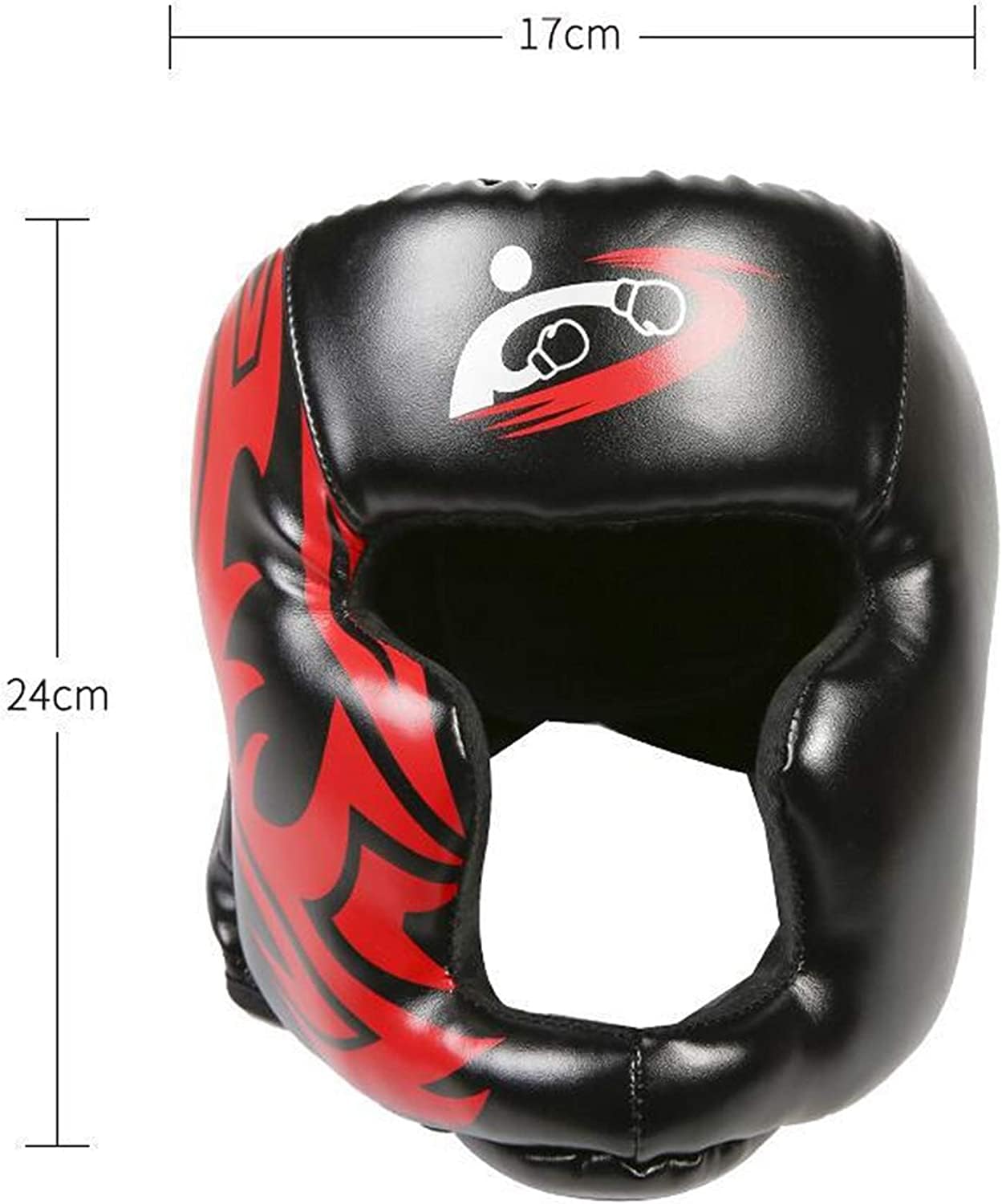 Premium Boxing Headgear for Karate, Grappling, Taekwondo, MMA & Kickboxing - Black/Red (Red) - Protective Training Gear for Sparring & Martial Arts Practice
