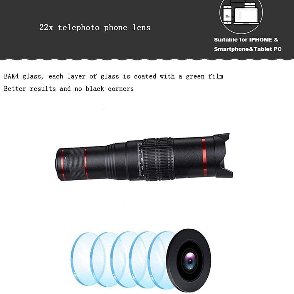 22X HD Telephoto Lens with Adjustable Phone Tripod - Compatible with 99% Smartphones & Tablets - Perfect for Wildlife Photography, Travel, and Long-Distance Shooting