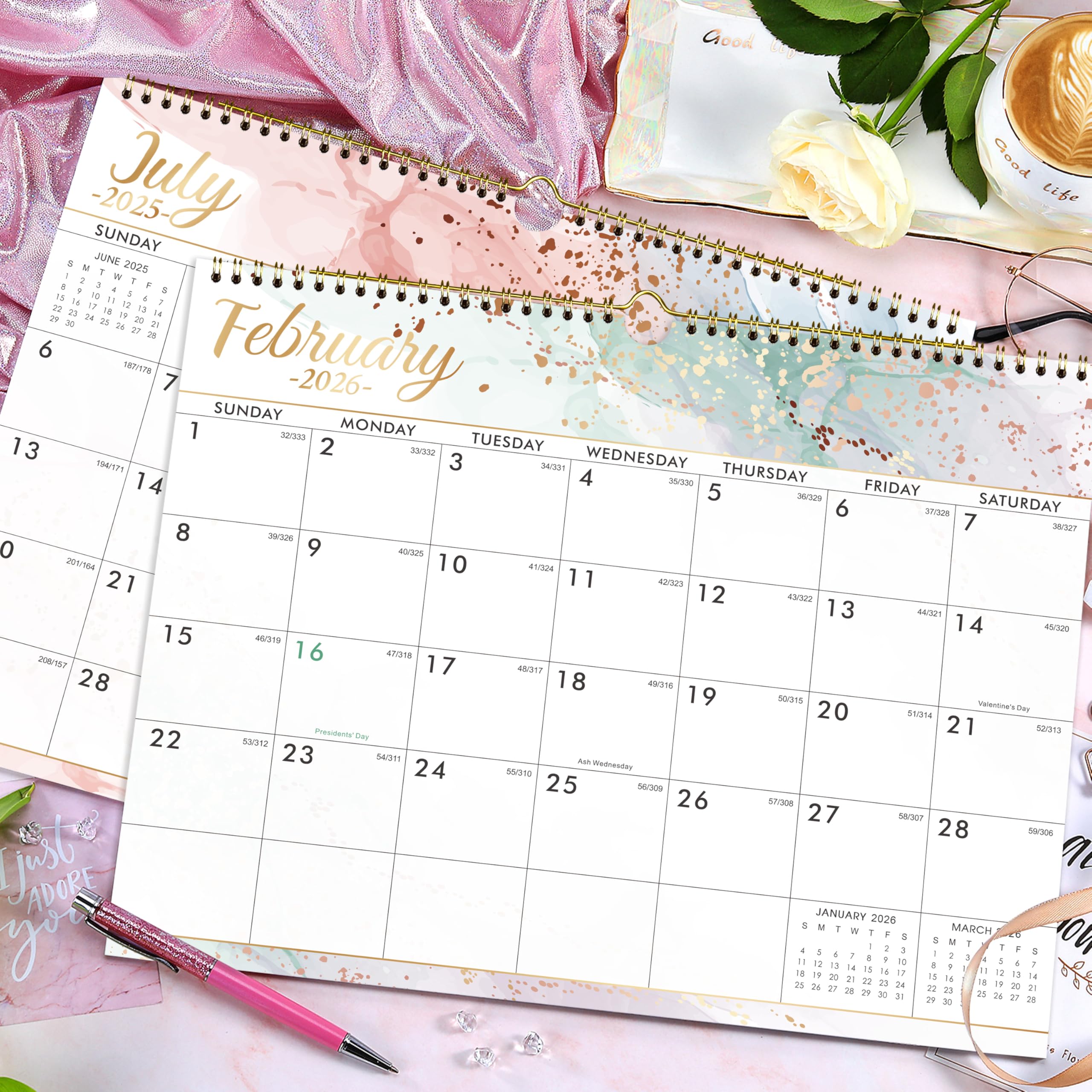 Lemome 2025-2026 Wall Calendar | 18-Month Large Planner (Jan 2025 - Jun 2026) | 14.8 x 11.4 Inches with Julian Dates | Perfect for Office, Home & School Organization