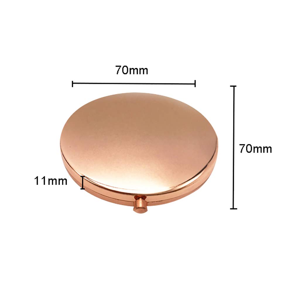 Steelwings Portable Mini Makeup Mirror - Round Metallic Pop-Up Dual-Side Compact Mirror for Travel, Home & Office | Perfect for Makeup, Skincare & Quick Touch-Ups