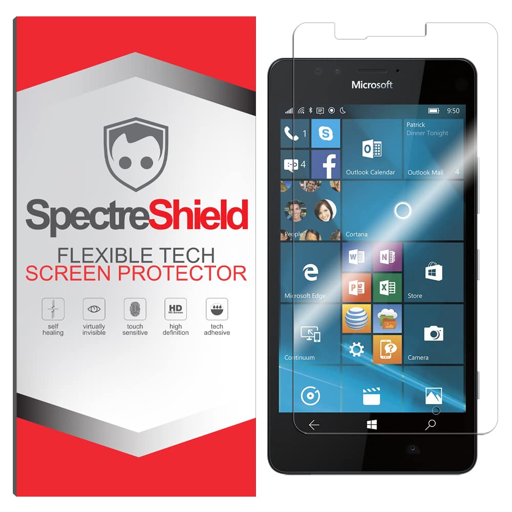 MS Lumia 950 Screen Protector - Spectre Shield Case-Friendly Flexible TPU Film - Full Coverage Clear Protection for Everyday Use & Travel