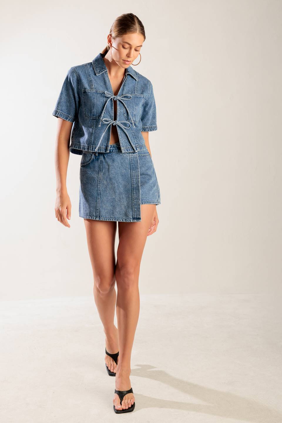 BY CHANCE Women's Denim Top - Stylish Casual Shirt for Everyday Wear, Date Night & Outfits | Fashionable & Comfortable Denim Shirt for Women