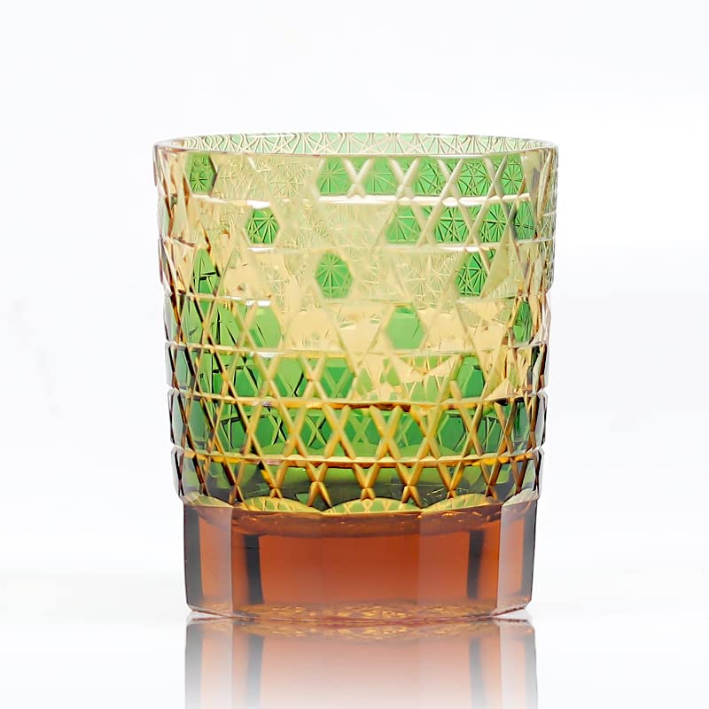 Premium Kiriko-Cut Crystal Tumbler Glasses - 8.3oz Whisky Scotch Bourbon Rocks Glasses Set - Handcrafted Japanese-Style Cut Glass Drinkware for Home Bar, Cocktail Parties & Luxury Gifts