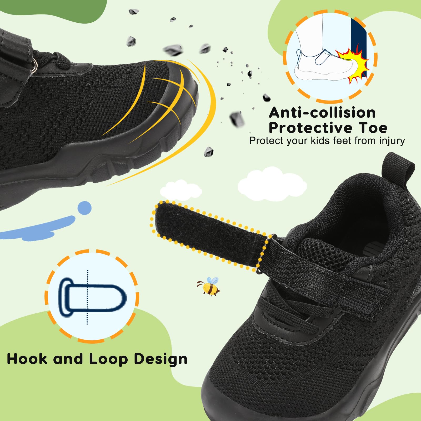 BARERUN Barefoot Shoes for Toddlers Boys & Girls - Breathable Kids Sneakers for School, Tennis, Running & Walking - Slip On Lightweight Infant Shoes (Perfect for Playground, Gym Class & Everyday Wear)