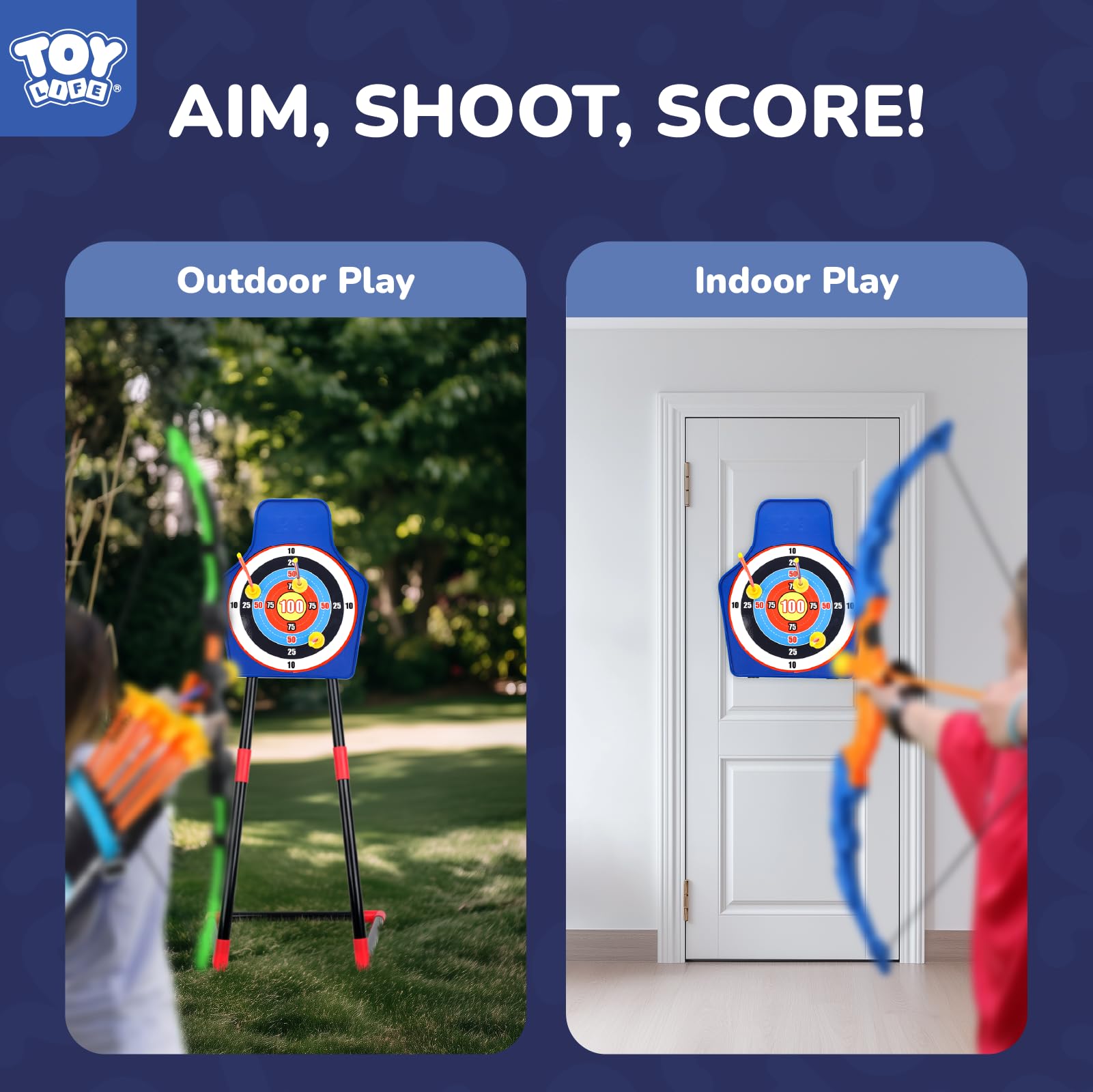 TOY Life LED Bow and Arrow Set for Kids Ages 4-12 - Outdoor Archery Game Toy with Light Up Arrows | Perfect Birthday Gift for Boys & Girls | Backyard Fun, Camping Activities & Outdoor Play