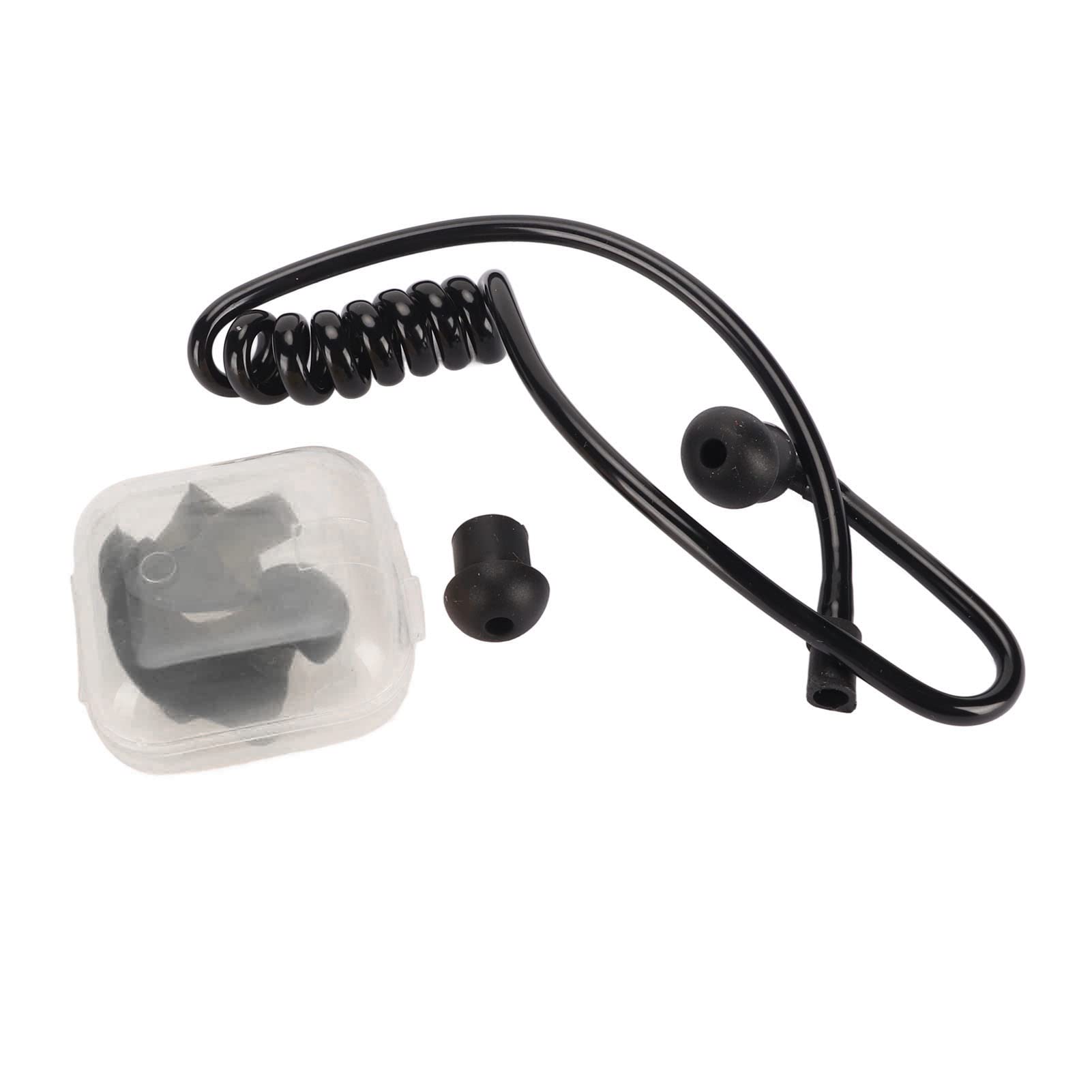 Two Way Radio Headset Replacement Earpiece Coil Tubes - Black Acoustic Tube Coiled Headset Accessory for Motorola, Kenwood Radios | Perfect for Security, Construction & Outdoor Communication