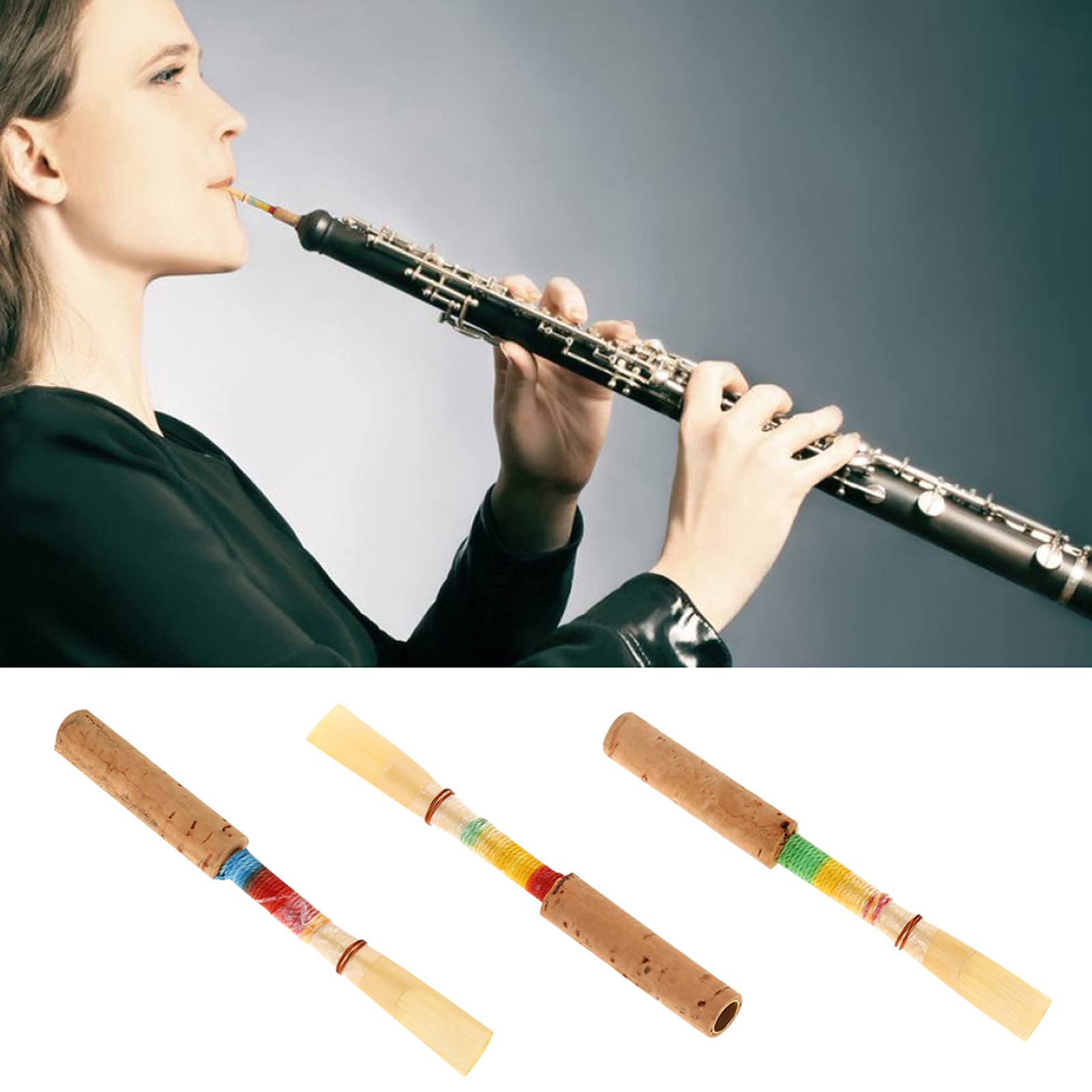 4Pcs Medium Soft Oboe Reeds - Synthetic Student Reeds for Wind Instruments with Plastic Storage Case - Perfect for Beginners & Practice Sessions